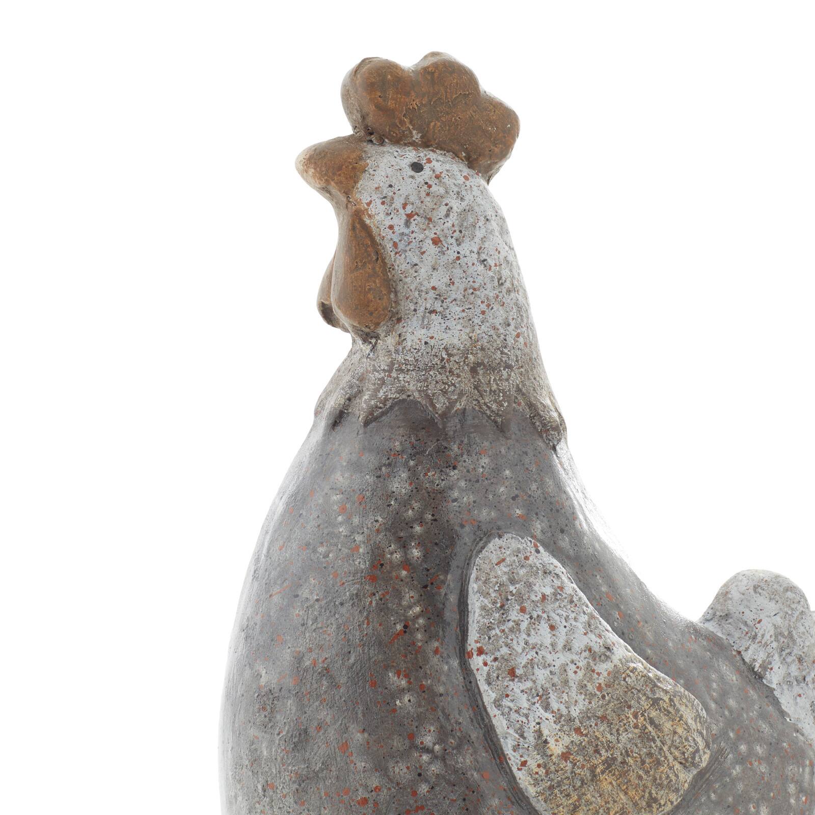 Grey Polystone Country Birds Garden Sculpture, 8" x 5" x 13"