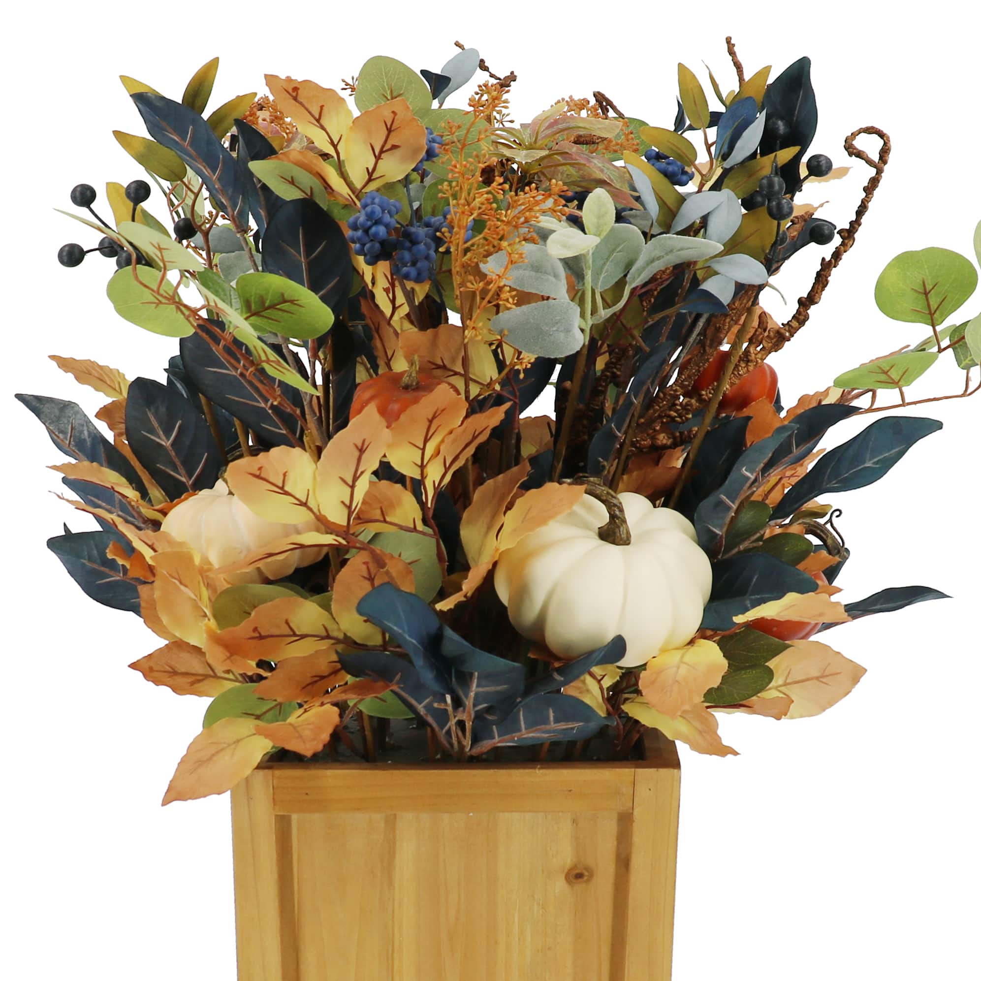 33" UV Premade Foliage & Pumpkin in Wood Box by Ashland®