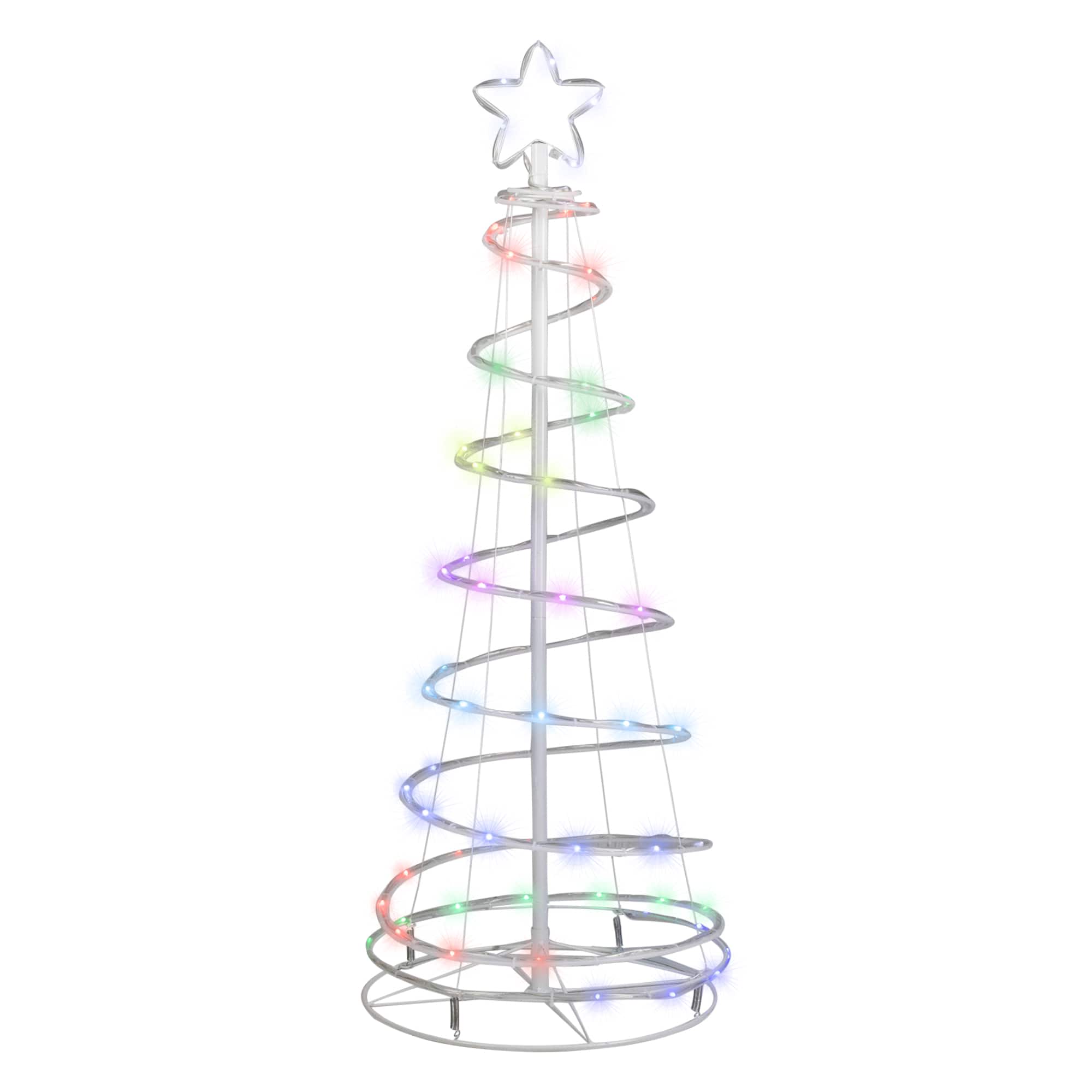 48" Pre-Lit LED Color Changing Multiple Function Outdoor Spiral Christmas Tree