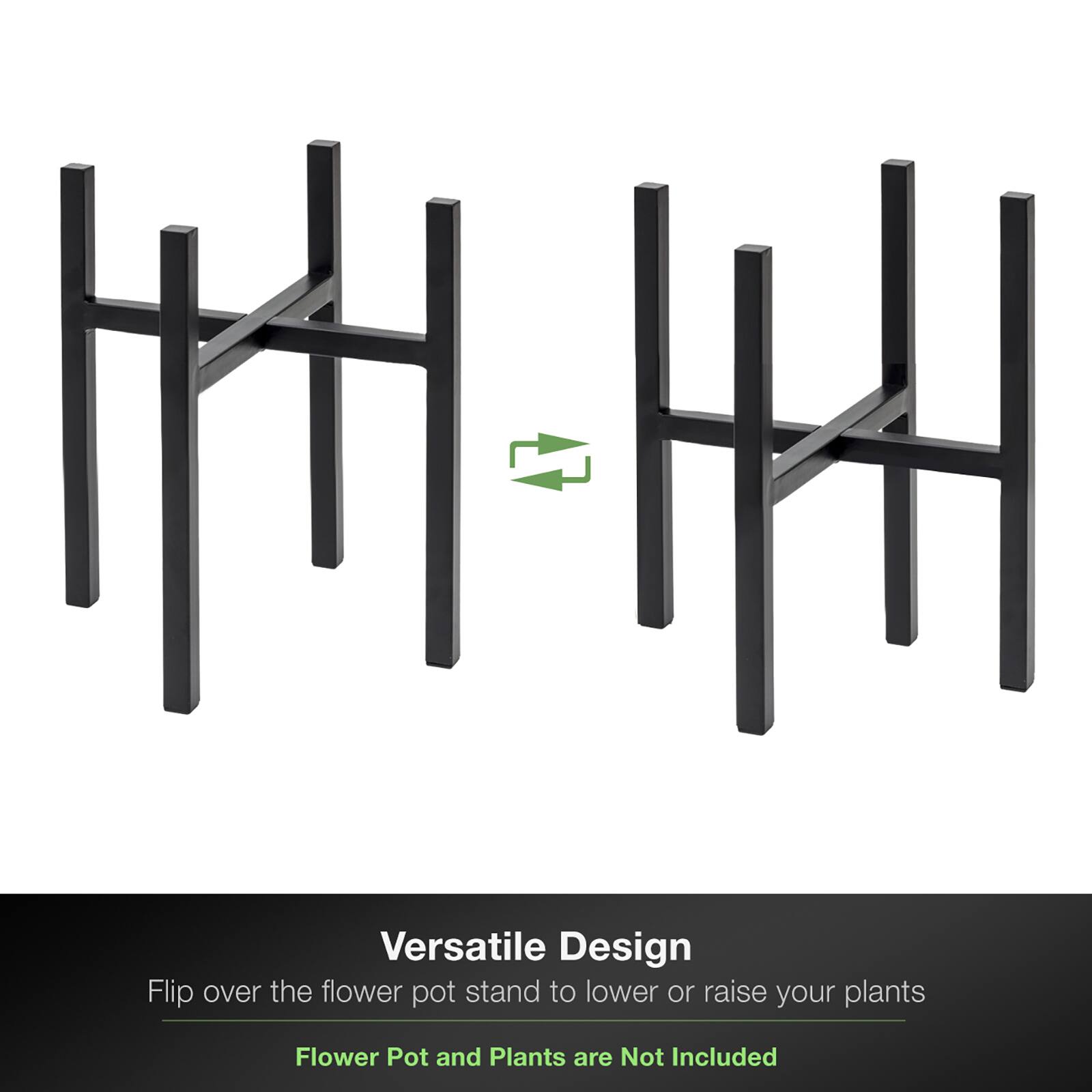 Sorbus 14" Black Mid Century Style Plant Stand