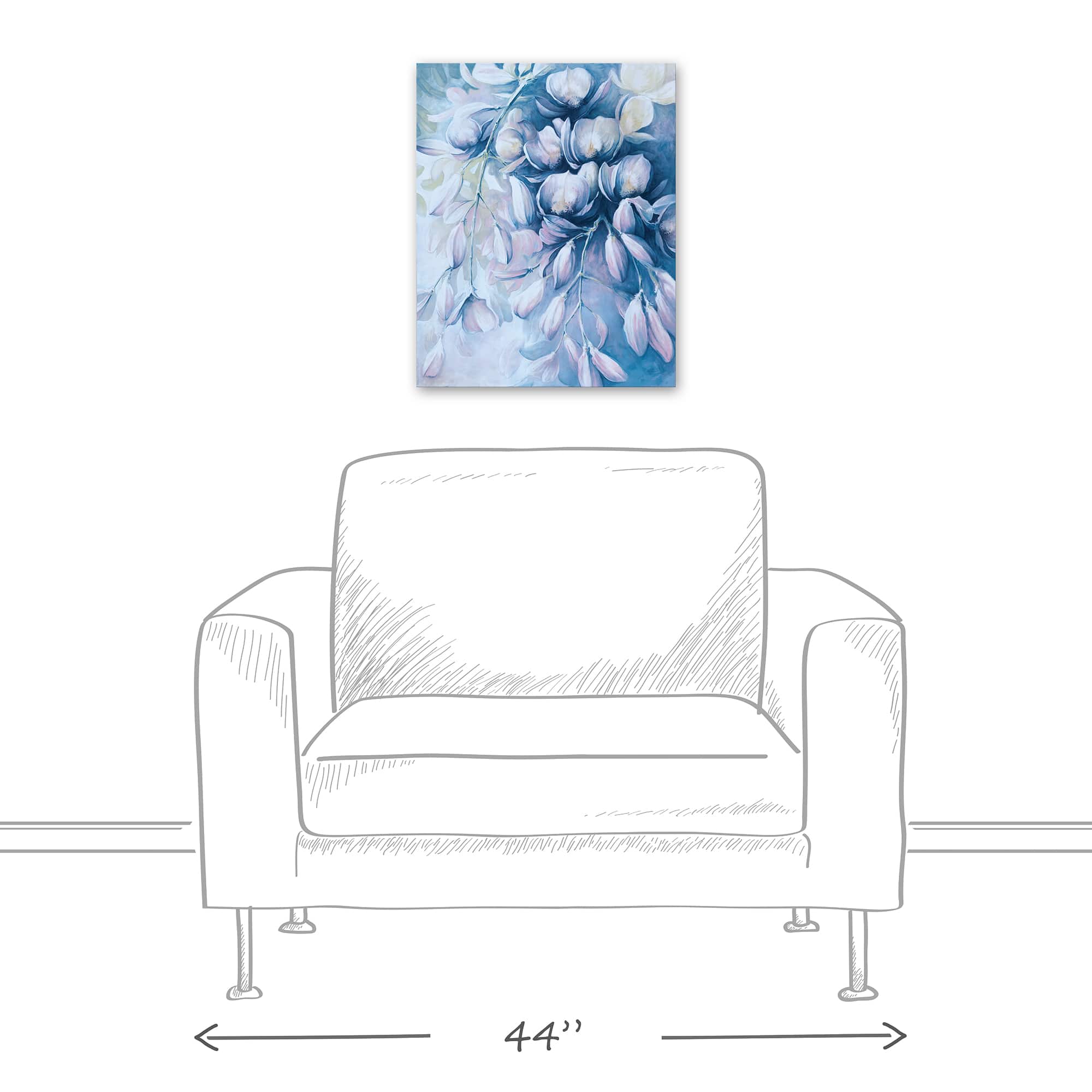 Blue Iris Painting 16" x 20" Canvas Wall Art