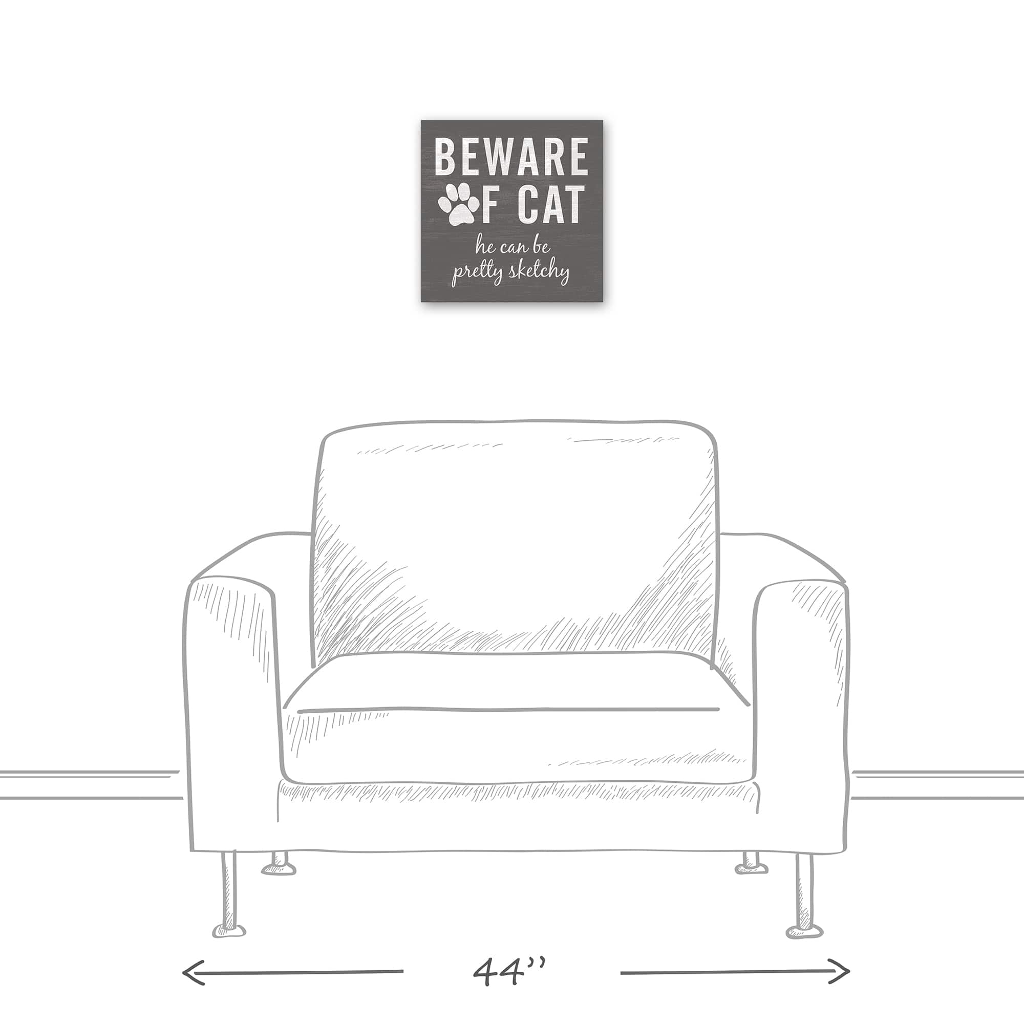 Sketchy Cat Canvas Wall Art