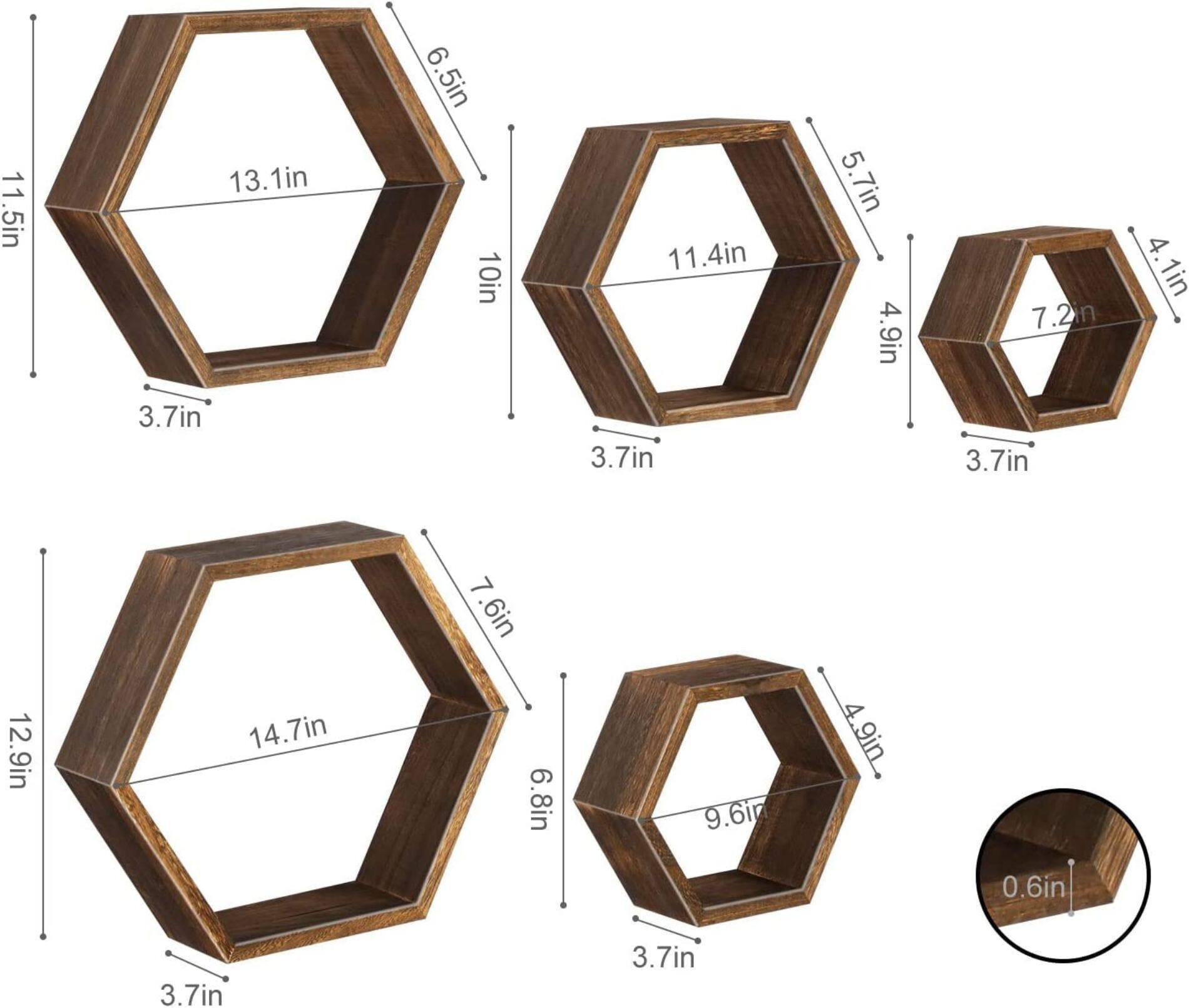 NEX™ Hexagon Floating Honeycomb Shelves Set