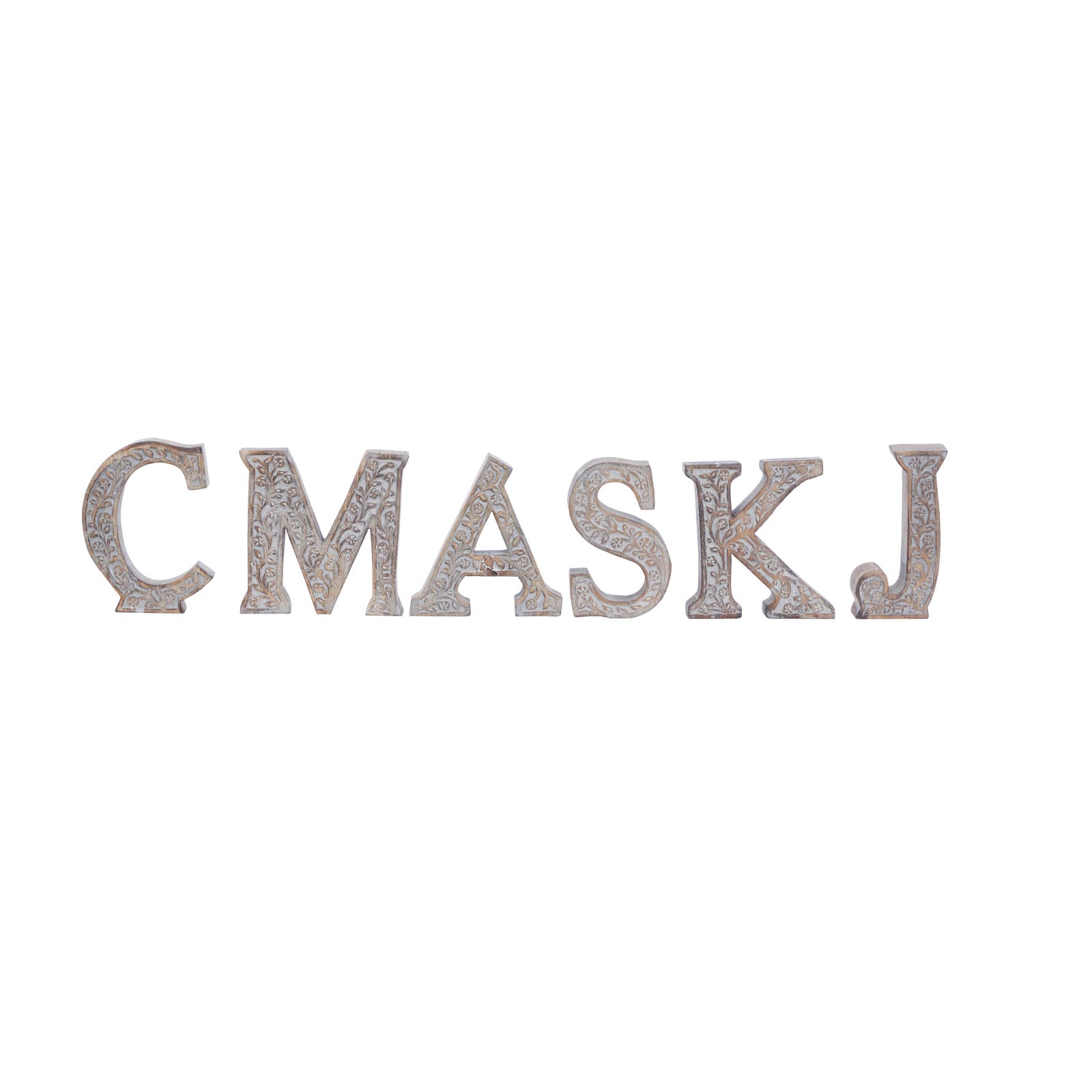 8" Brown Mango Wood Letter Set