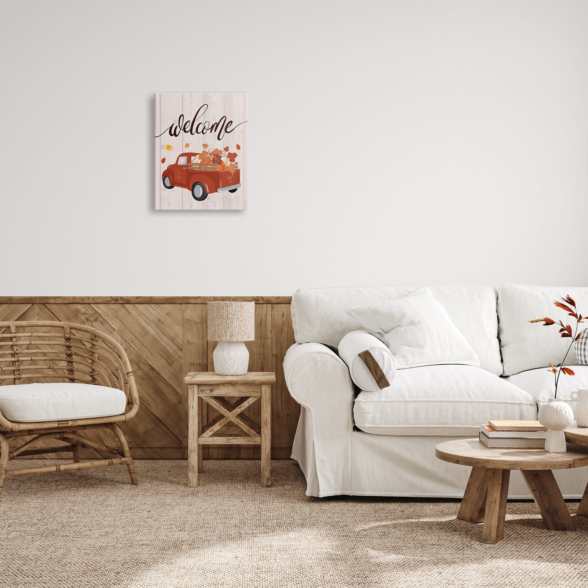 Stupell Industries Country Pumpkin Harvest Welcome Canvas Wall Art