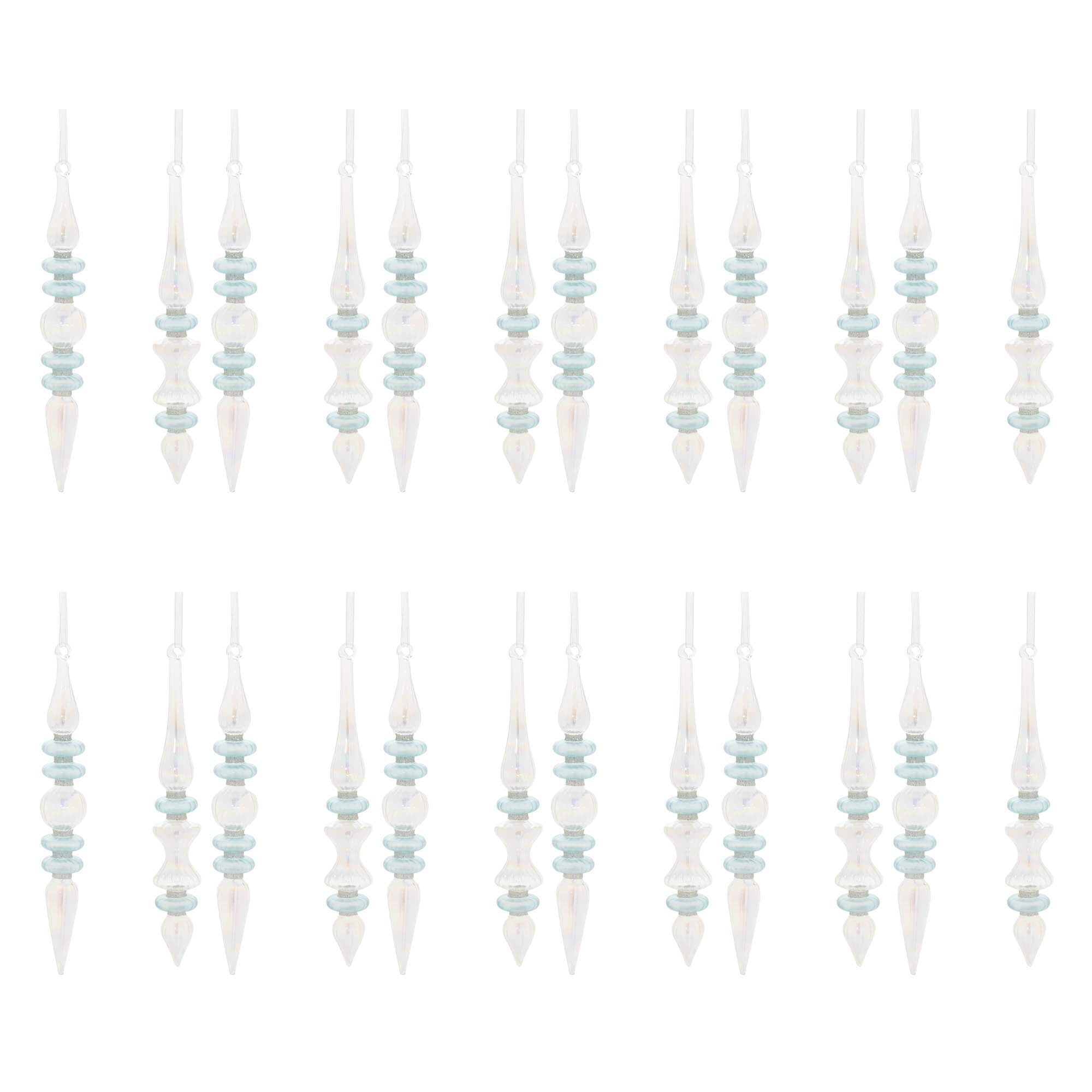 Iridescent Finial Drop Ornament Set