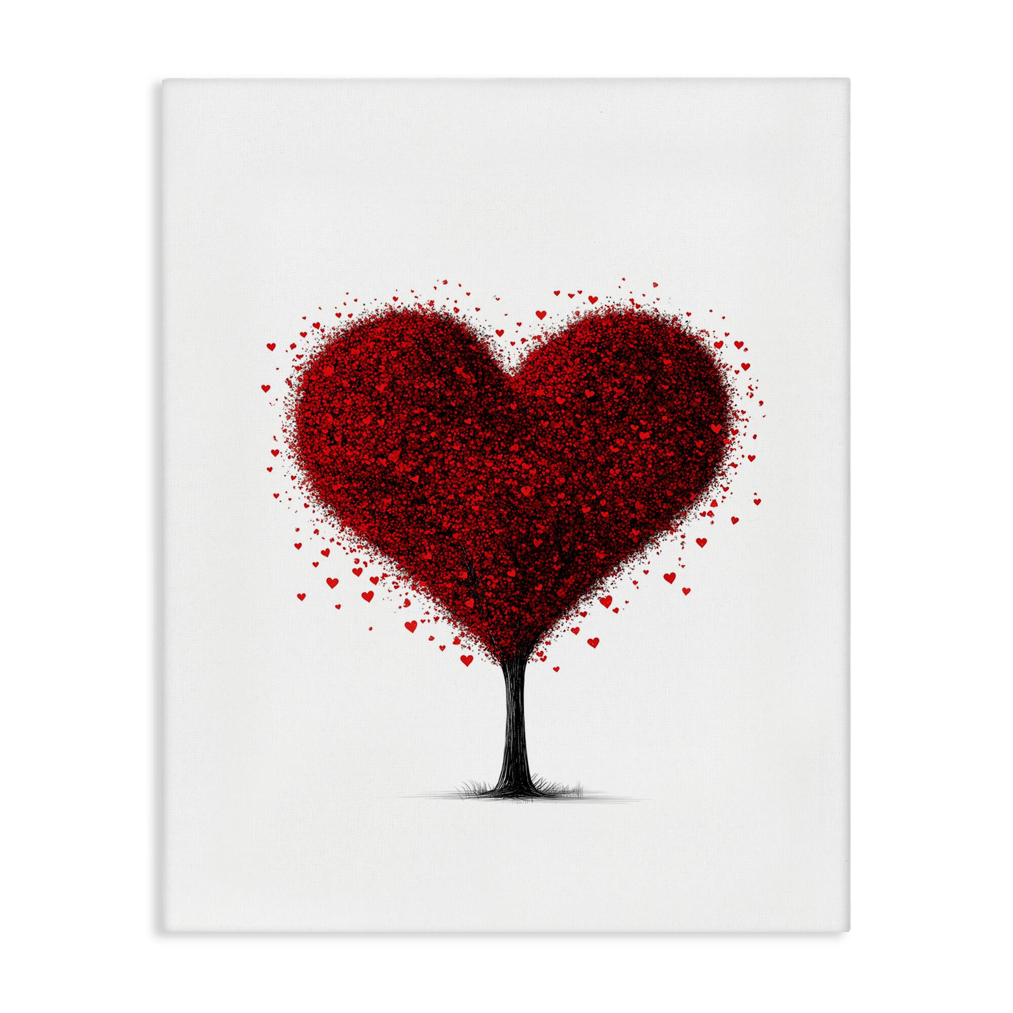 Stupell Industries Blooming Heart Tree Canvas Wall Art