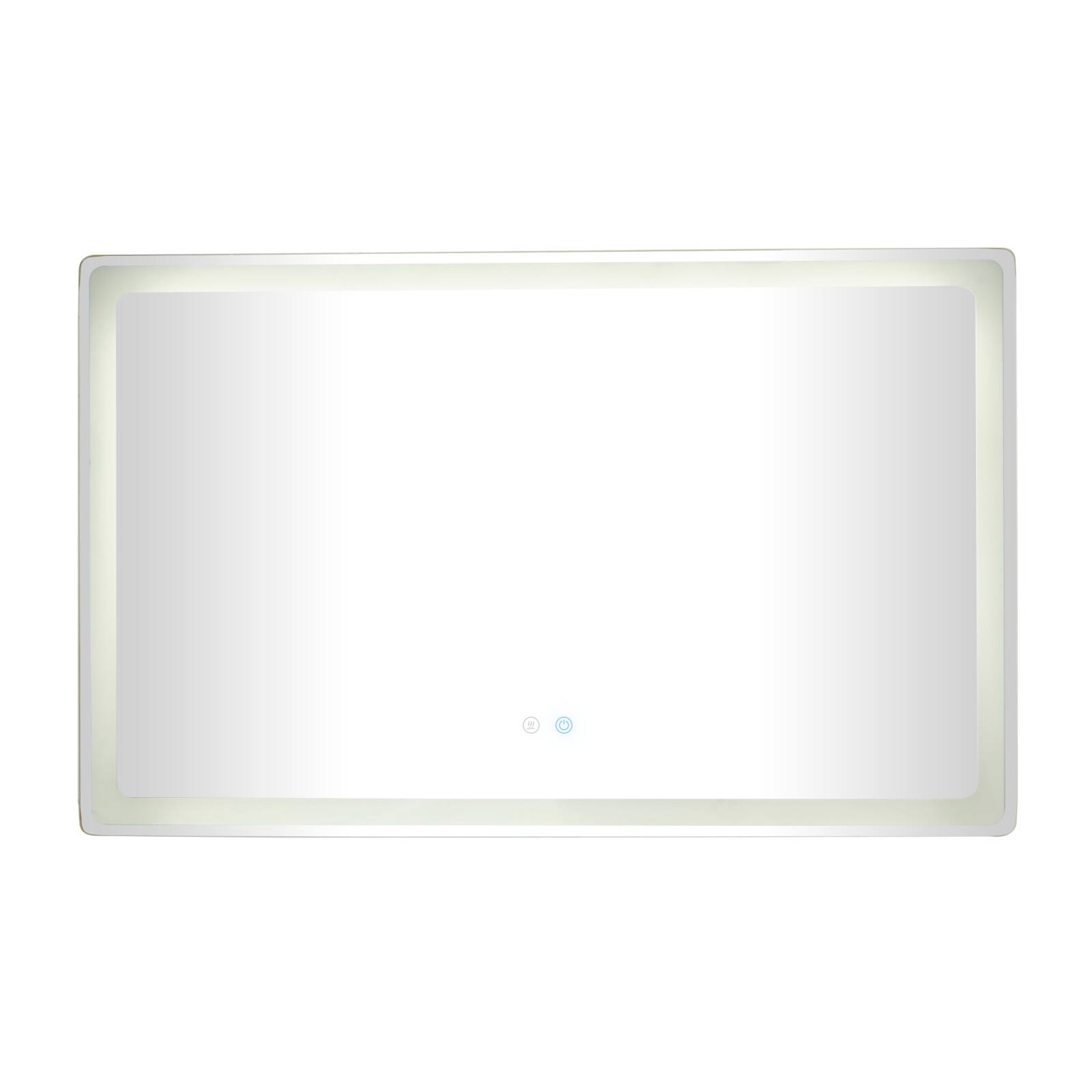 Clear Glass Modern Anti Fog Mirror, 47" x 2" x 30"