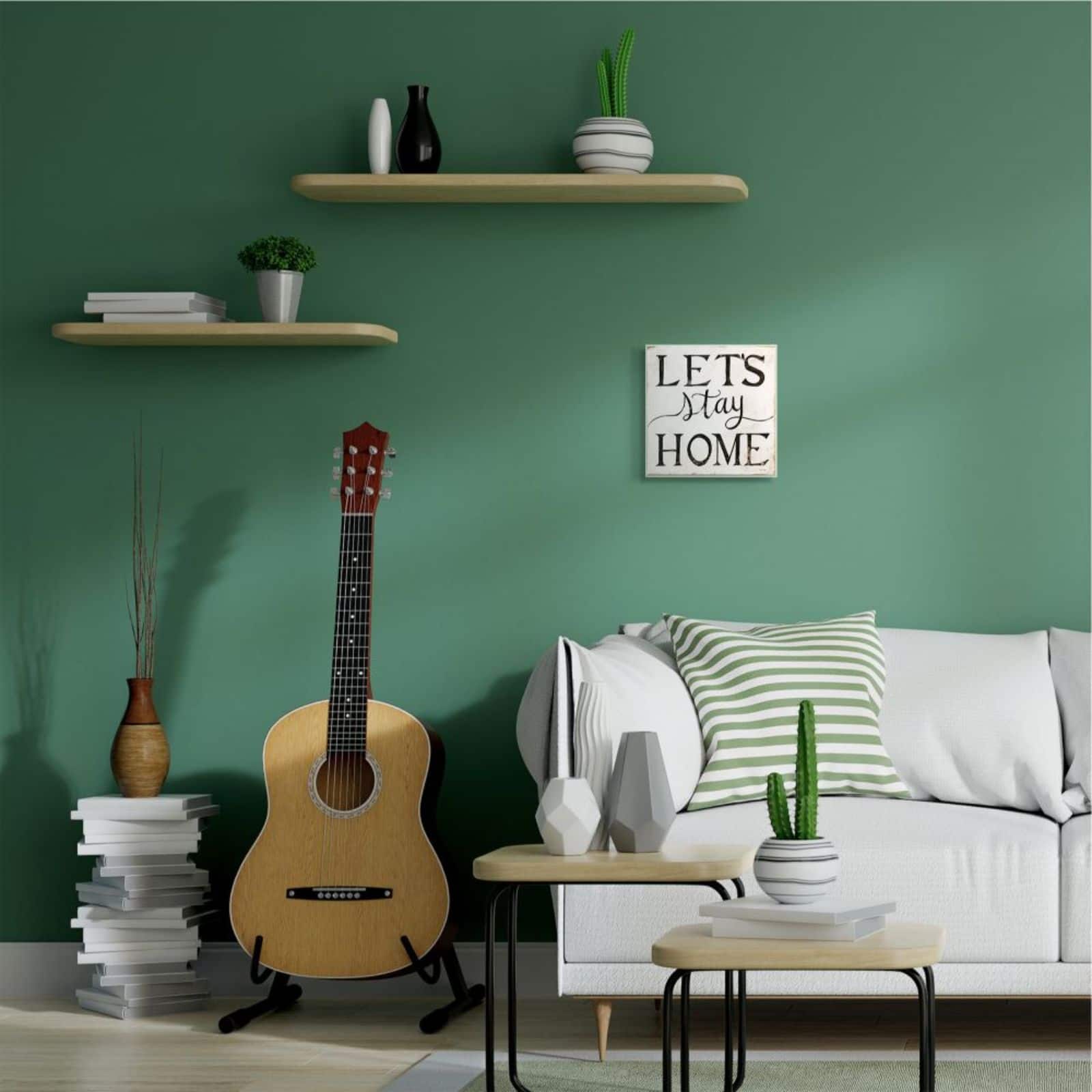 Stupell Industries Let's Stay Home Wooden Wall Plaque