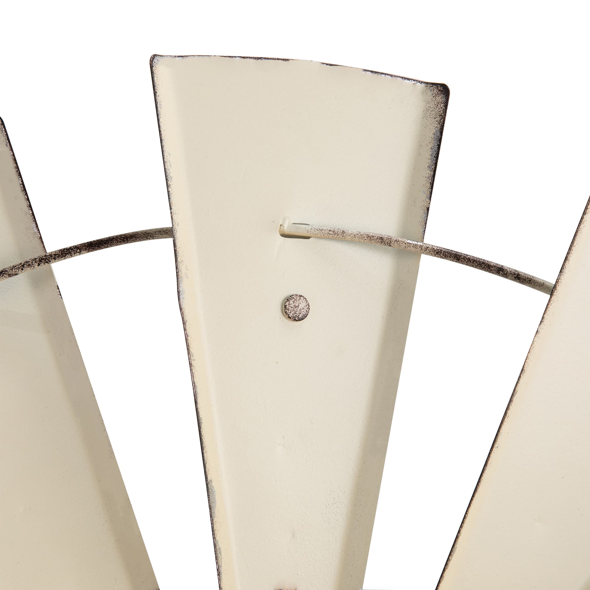 Glitzhome® 28.5" Beige Metal Wind Spinner Wall Décor