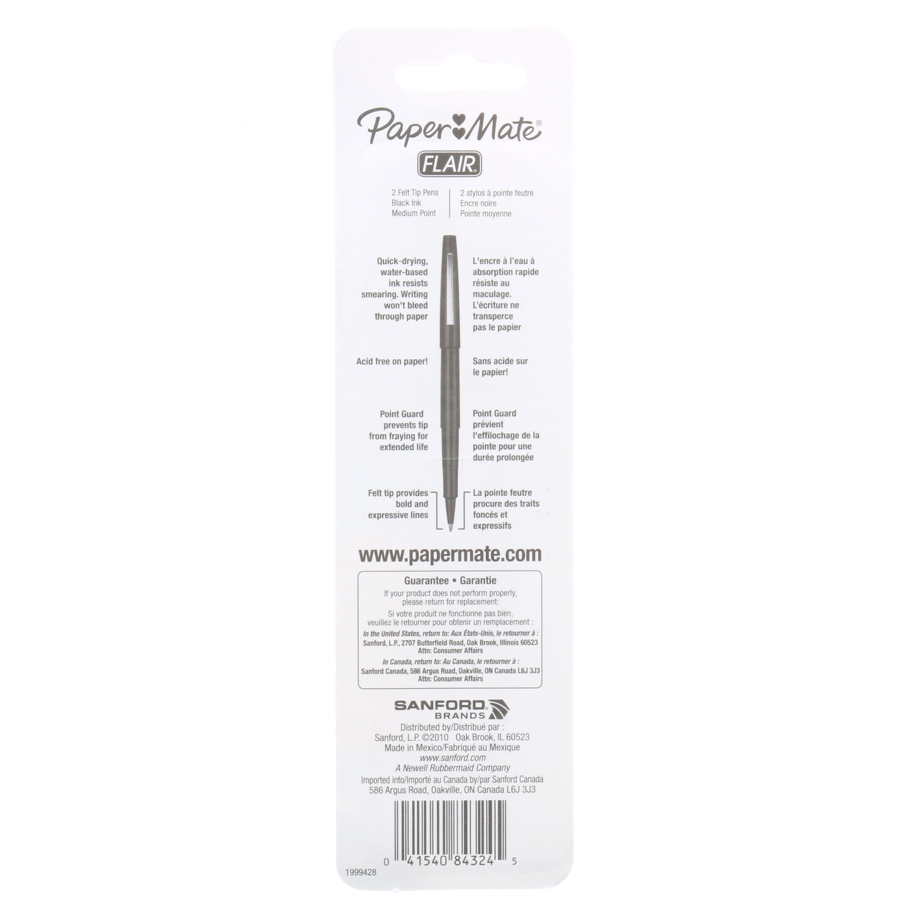 Paper Mate® Flair® Medium Point Black Felt Tip Pens, 2ct.