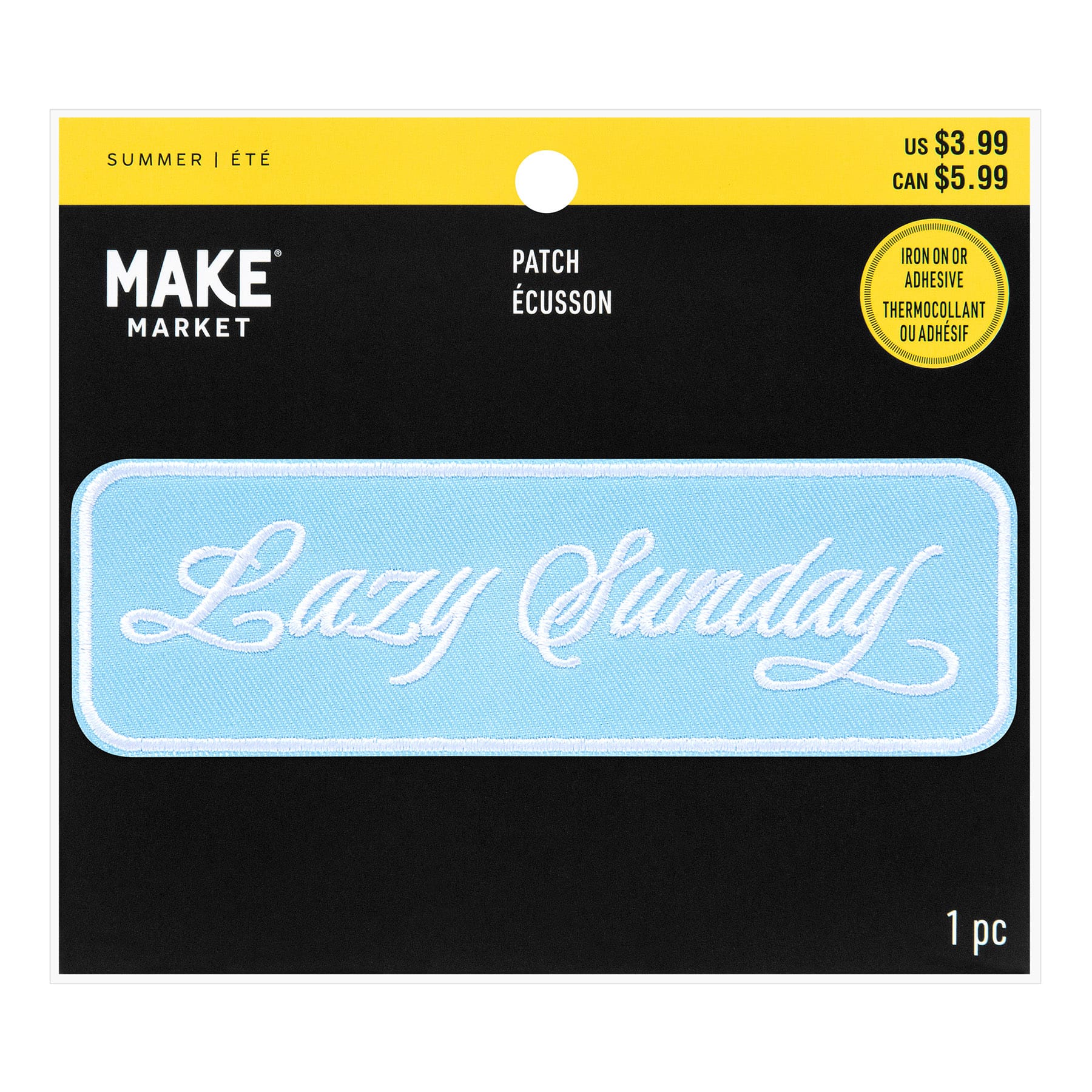 Summer Lazy Sunday Iron-On & Adhesive Embroidered Patch by Make Market®