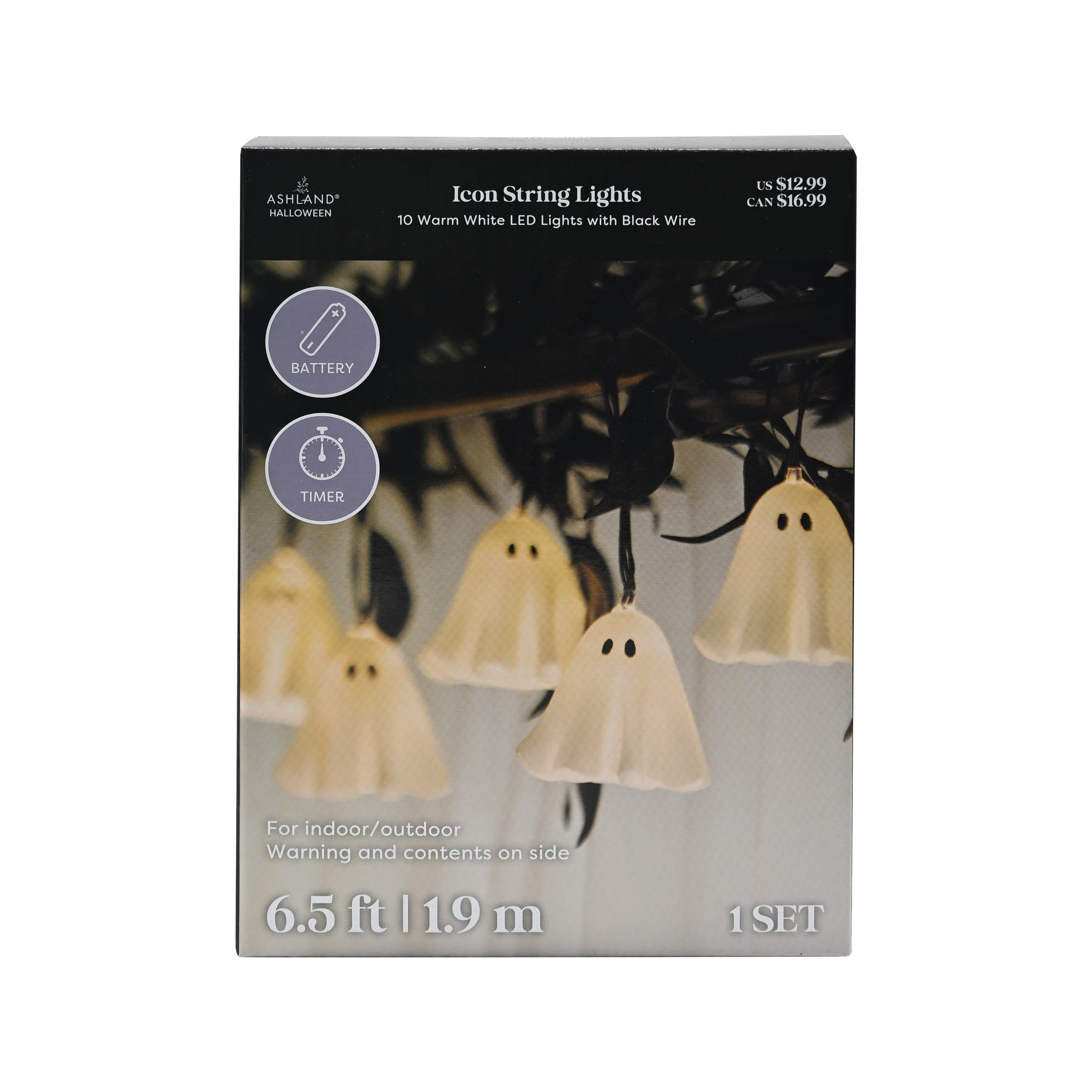 10ct. 3D Ghost Icon LED String Lights by Ashland®
