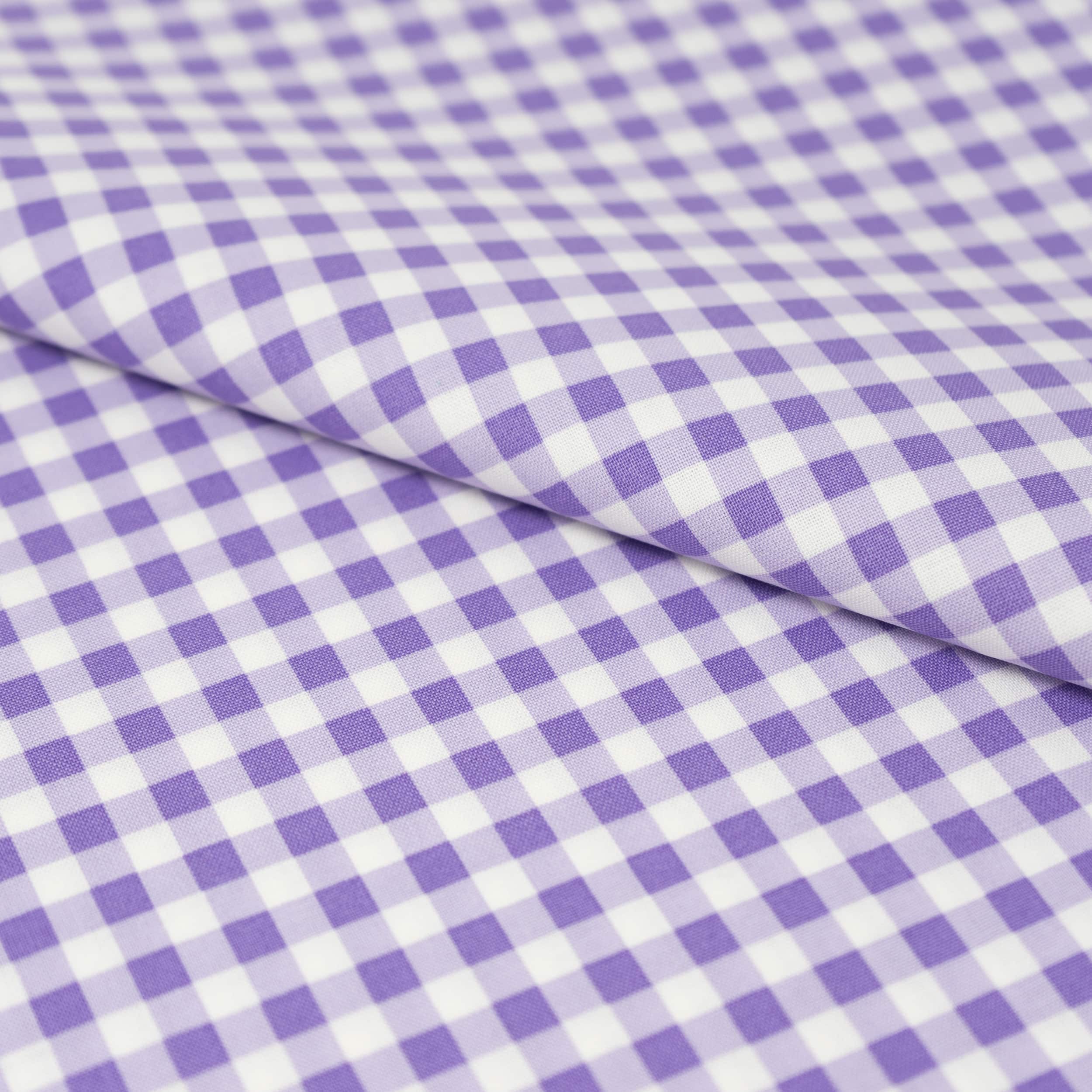 SINGER Purple Gingham Check Cotton Fabric