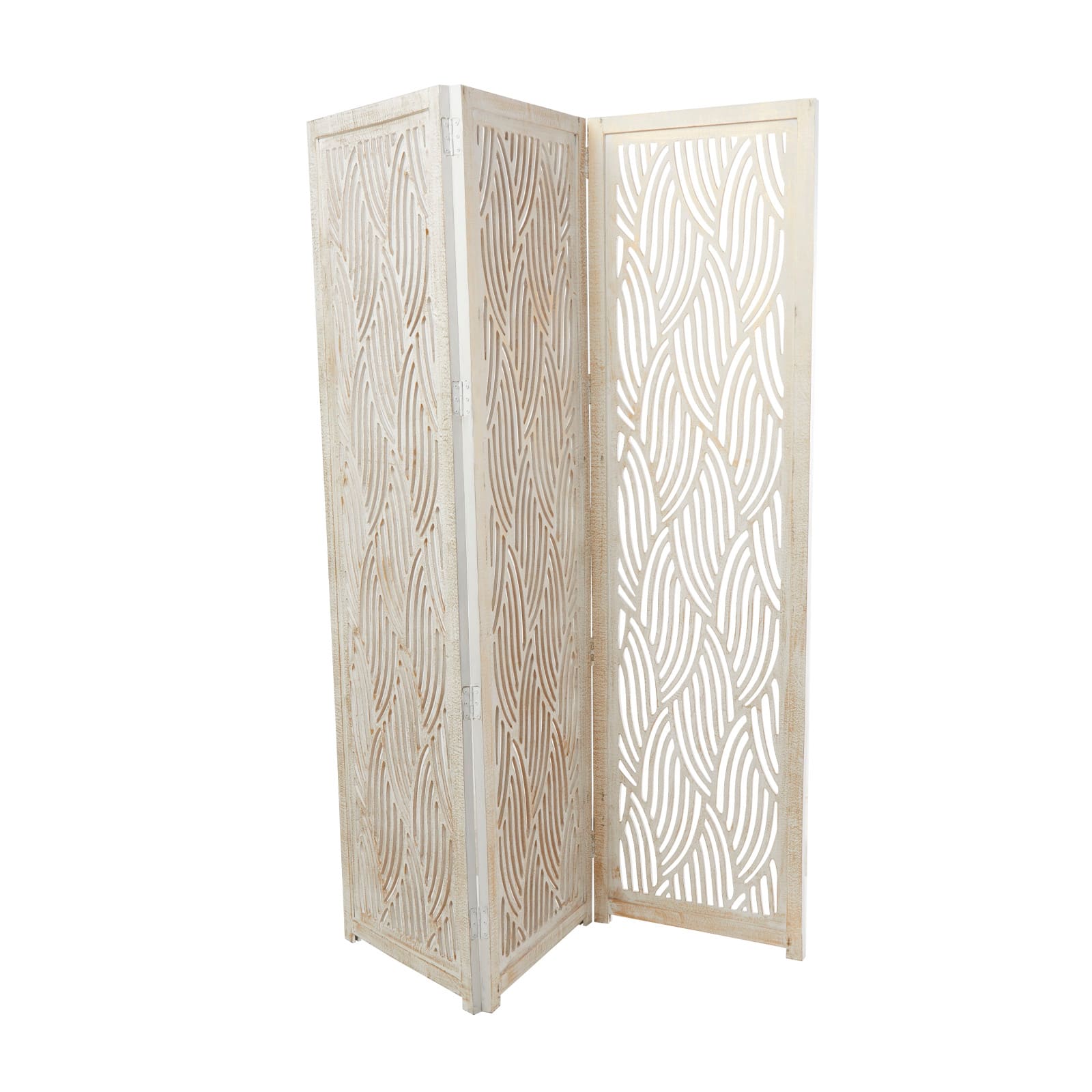7ft. White 3-Panel Room Divider Screen