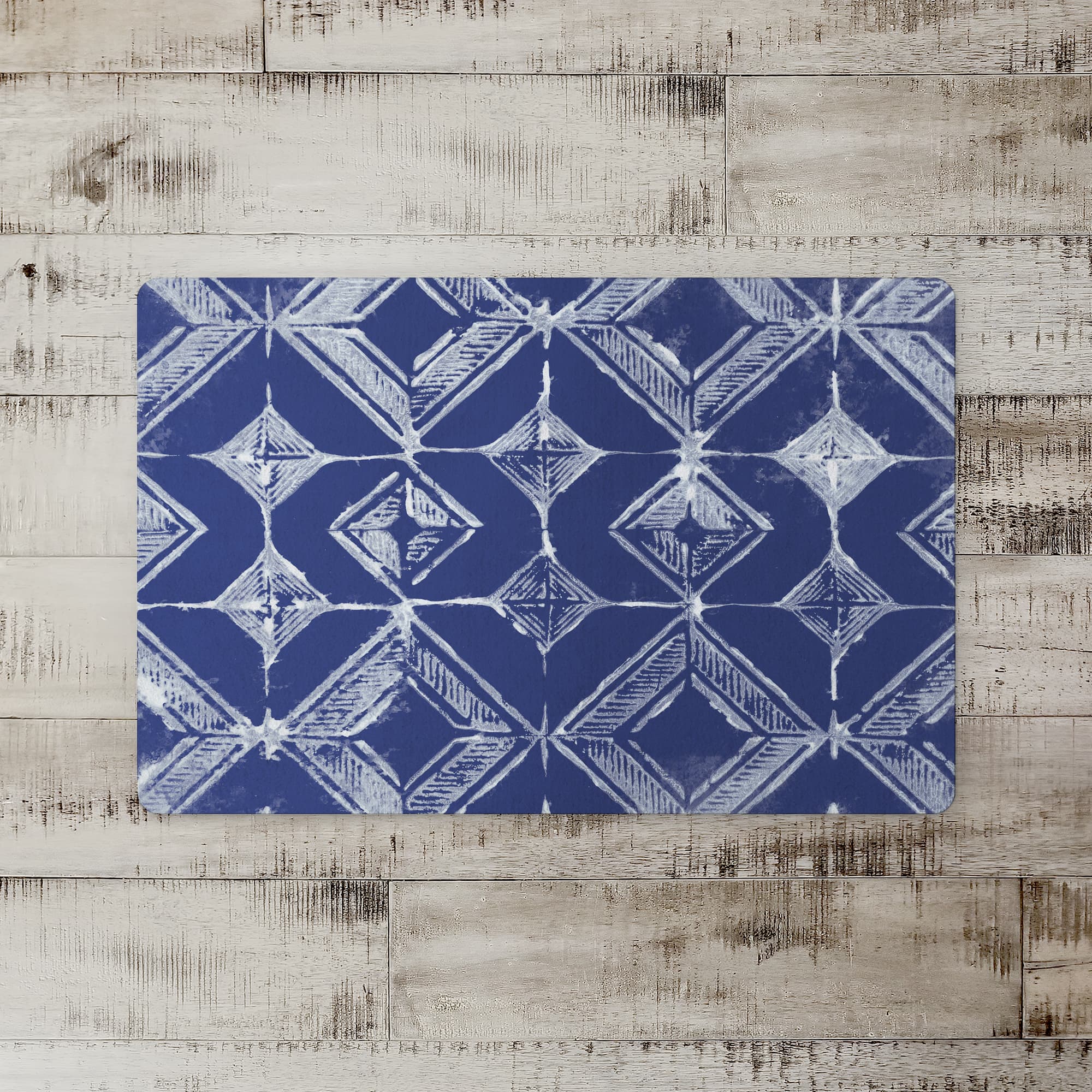 Indigo Diamonds Floor Mat