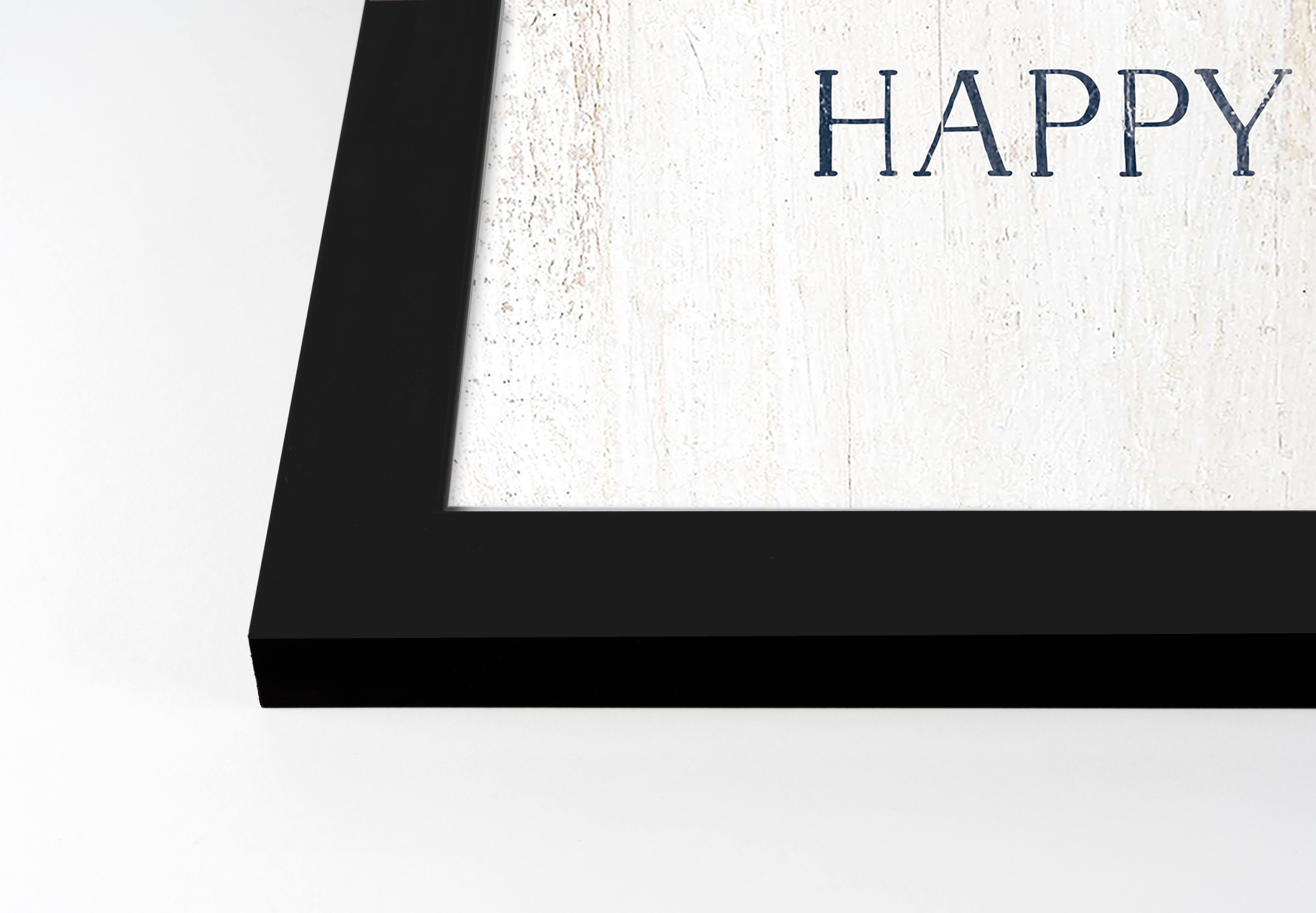 Plaid Truck Happy Thanksgiving Fall Print in Black Frame