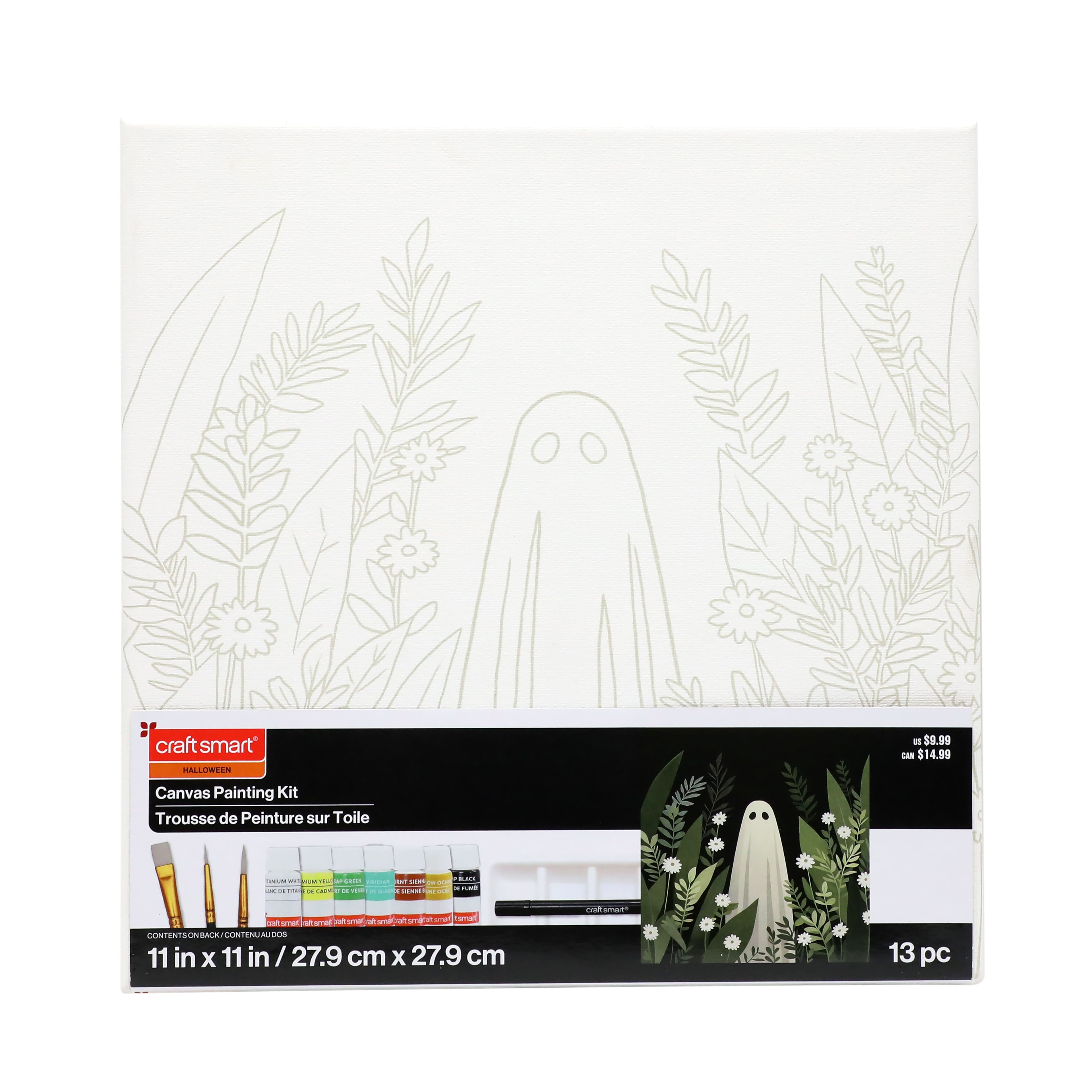 11" x 11" Ghost in Greenery Canvas Painting Kit by Craft Smart®