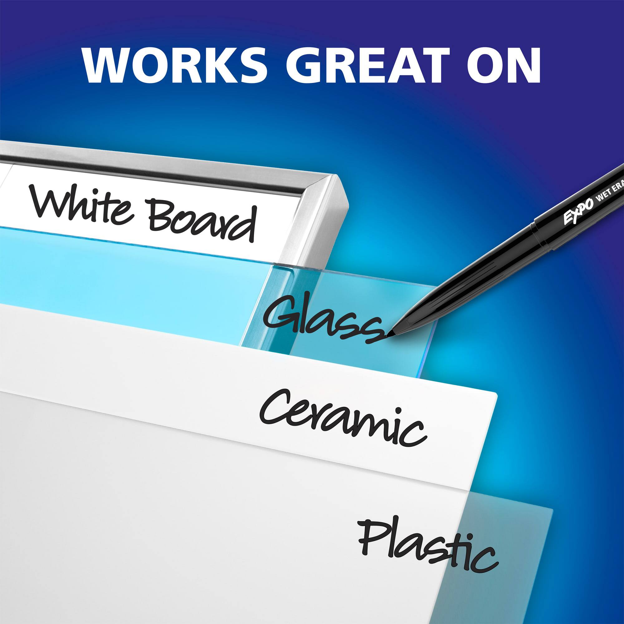 Expo® Vis-à-Vis® Ultra Fine Tip Black Wet Erase Markers, 12ct.