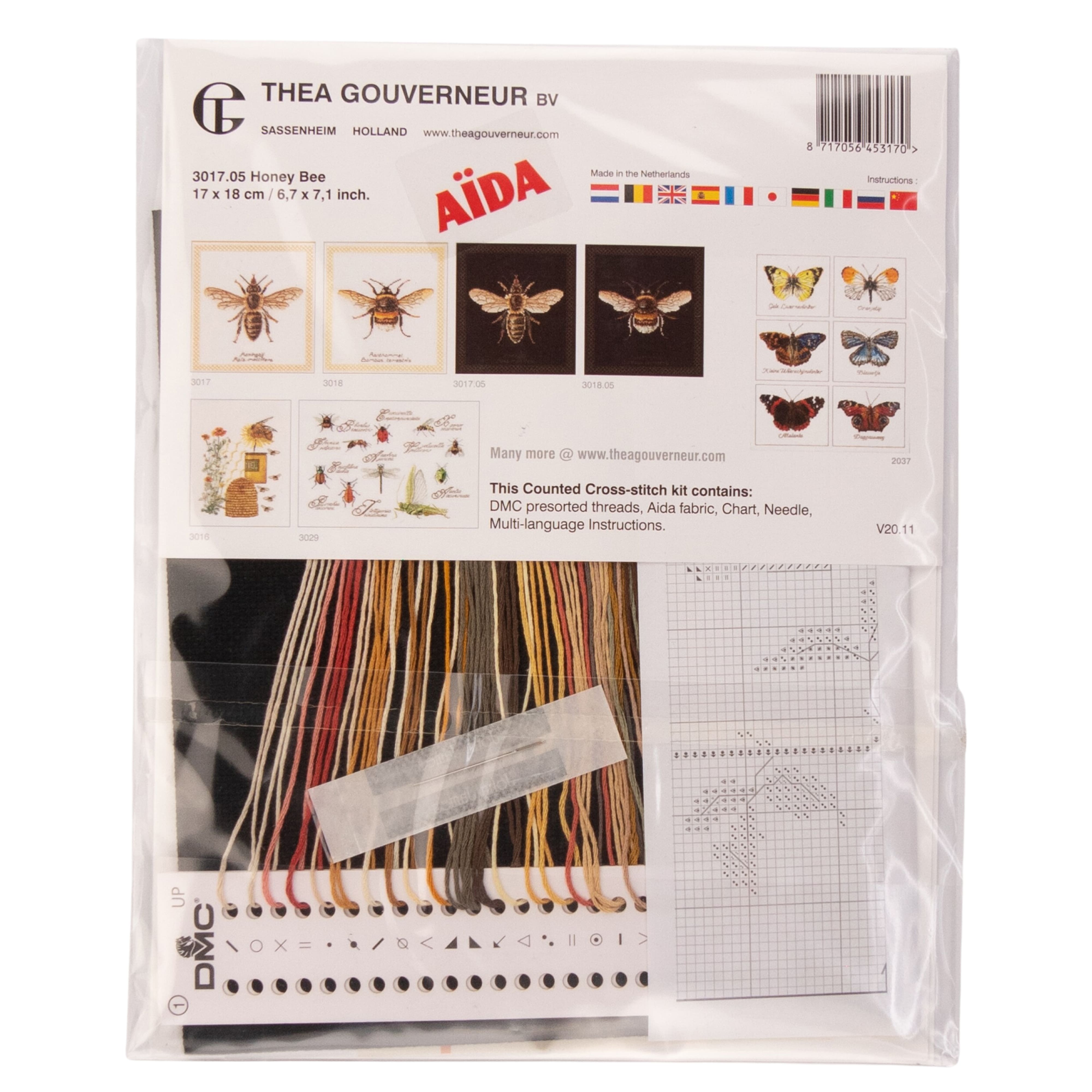 Thea Gouverneur Since 1959® Honey Bee Counted Cross Stitch Kit