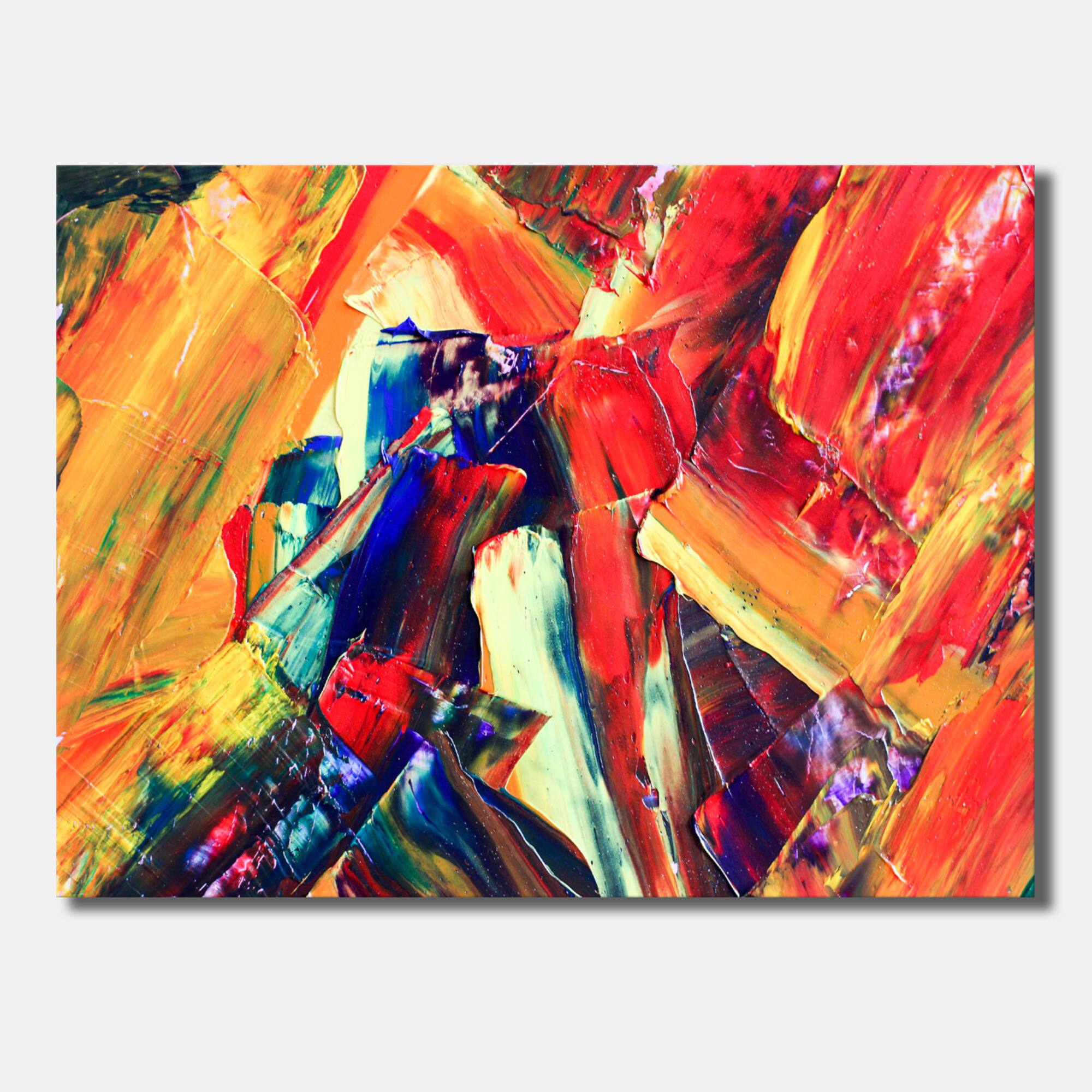 Designart - Oil On Canvas Textured Composition III - Modern & Contemporary Canvas Wall Art Print