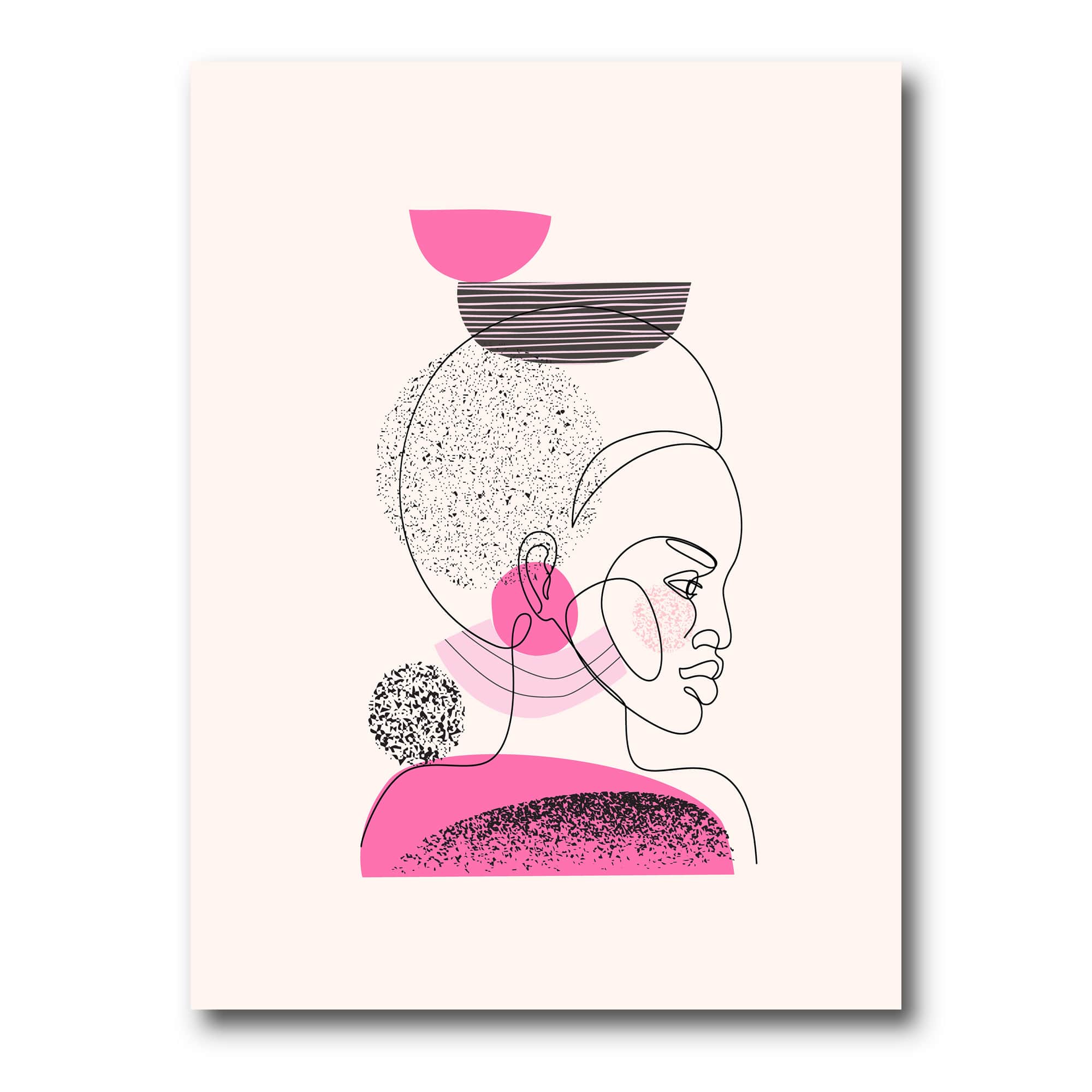 Designart - One Line Portrait of African American Women I