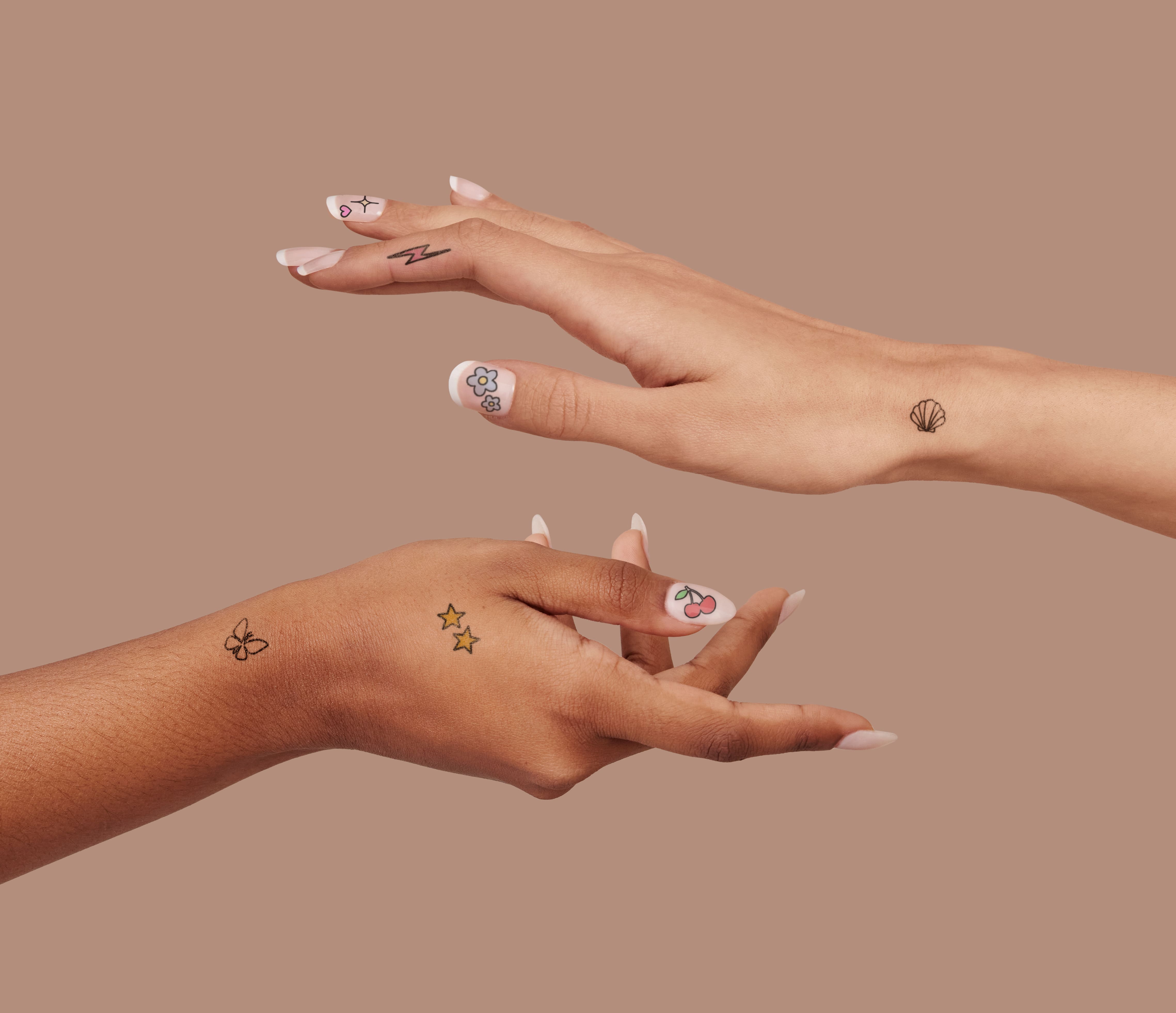 Inked by Dani Pastel Magic Hand Drawn Temporary Nail Art Tattoos
