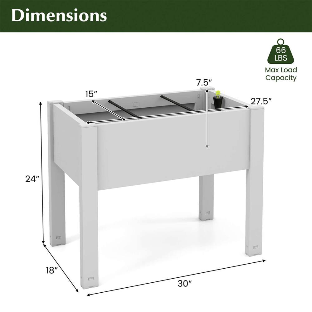 Costway 14gal. Raised Garden Bed with Water Level Indicator & Drainage Hole