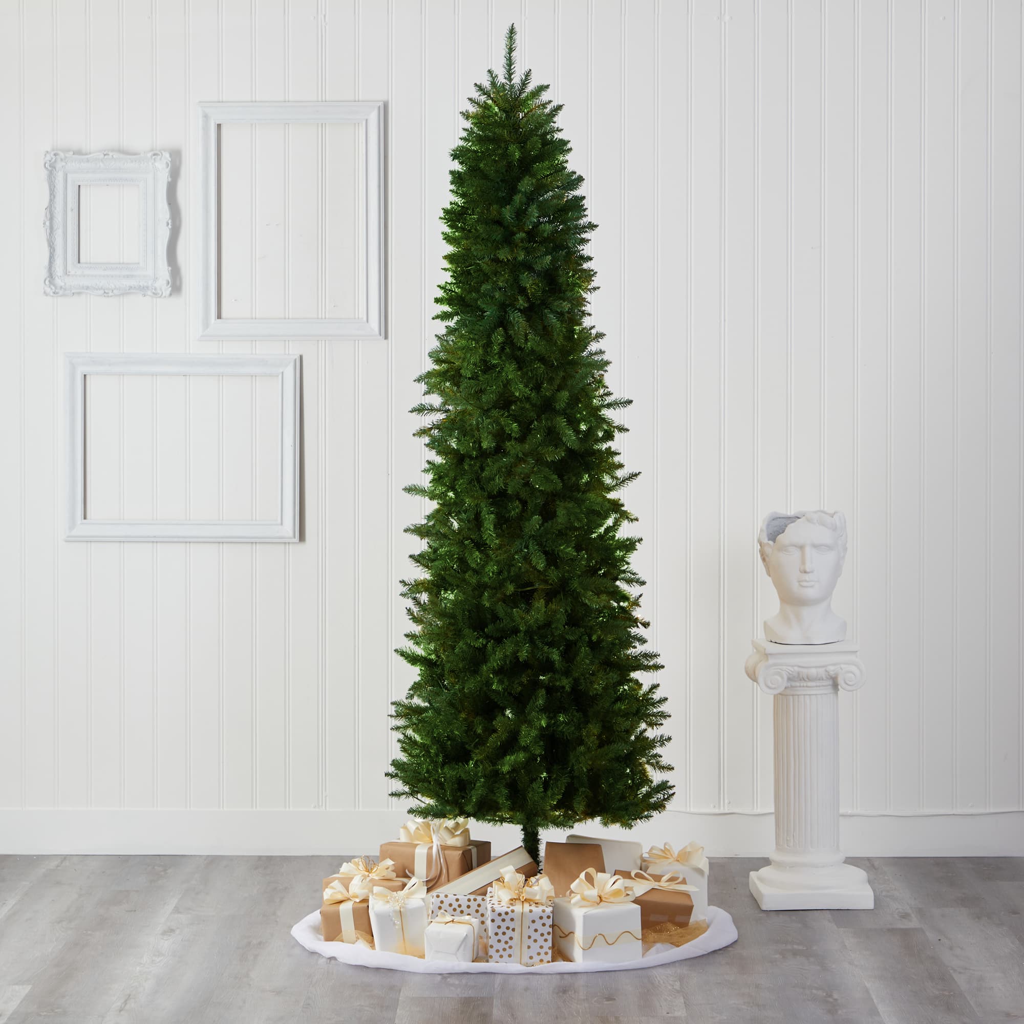 8ft. Unlit Slim Green Mountain Pine Artificial Christmas Tree