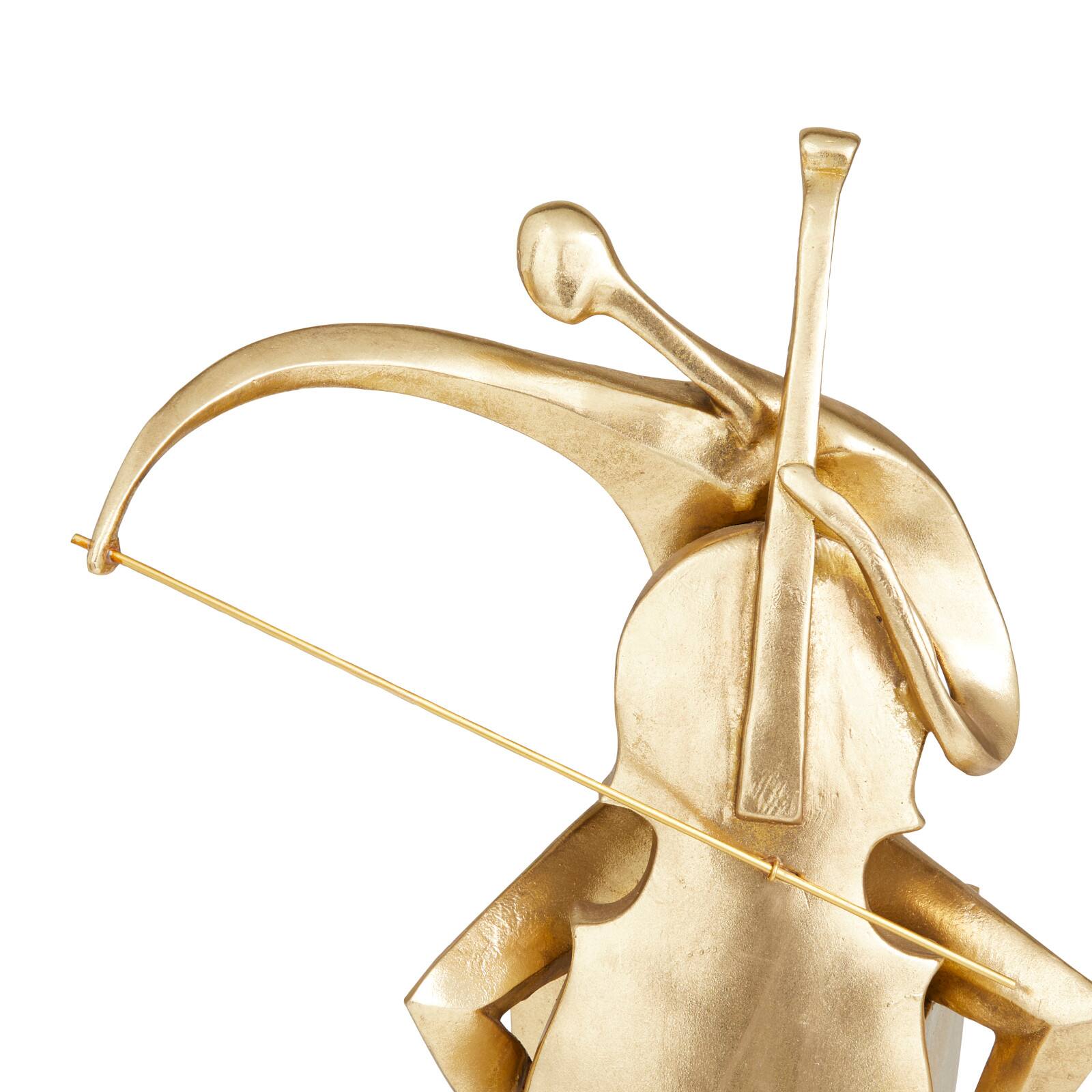 Gold Polystone Contemporary Sculpture, 17" x 12" x 7"