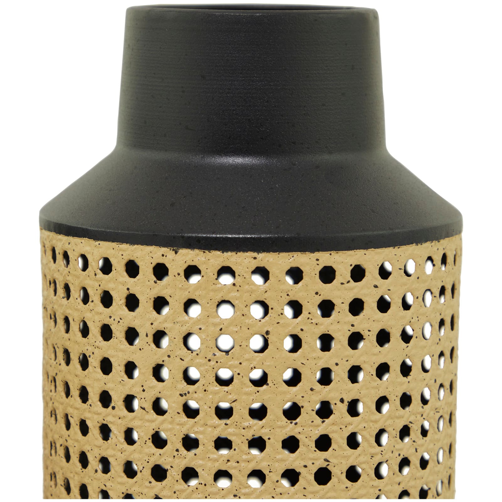 Brown Metal Open Weaved Inspired Vase Set of 2 14", 12"
