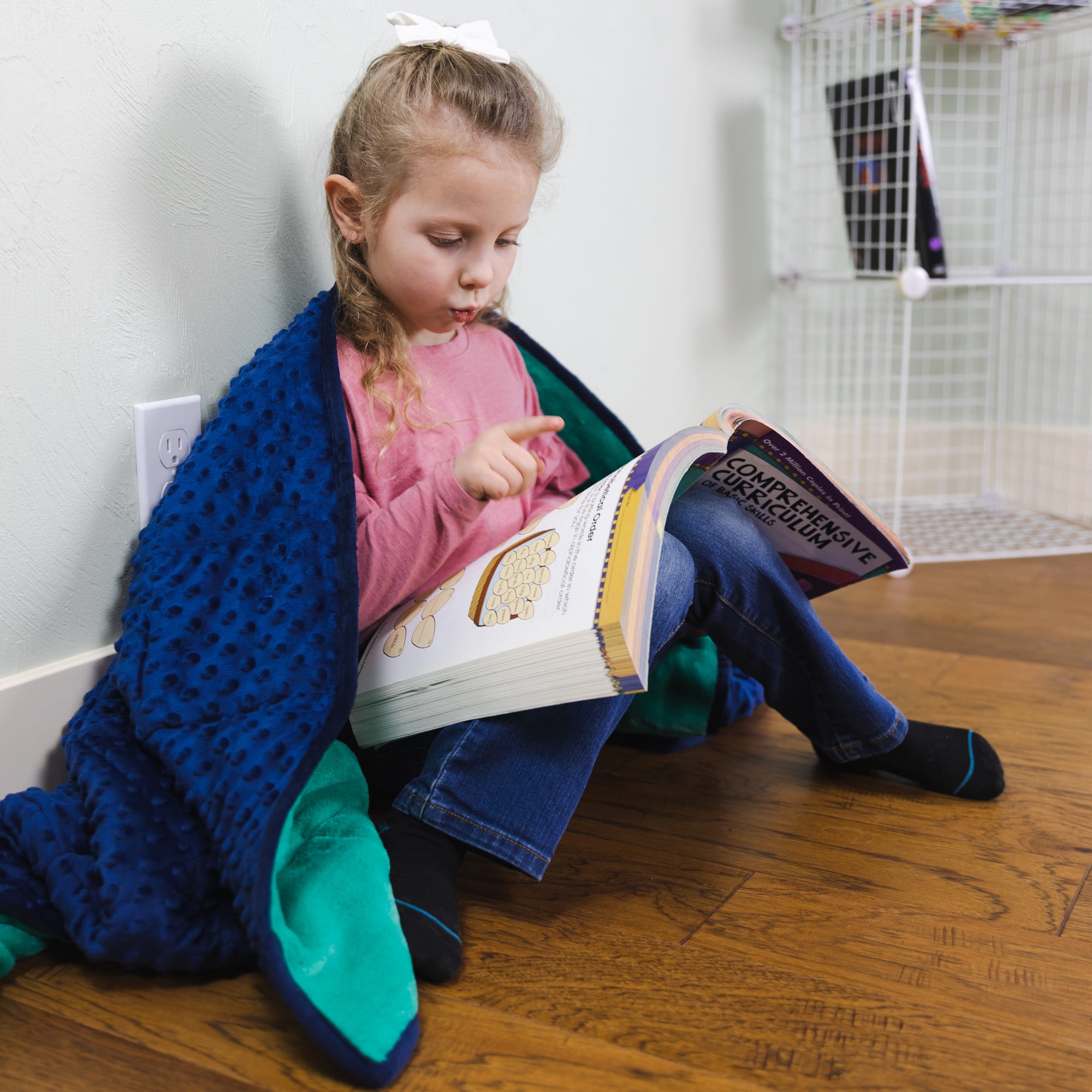 Bouncyband® 56" x 36" Soft Fleece Weighted 7lb. Small Sensory Blanket for Kids