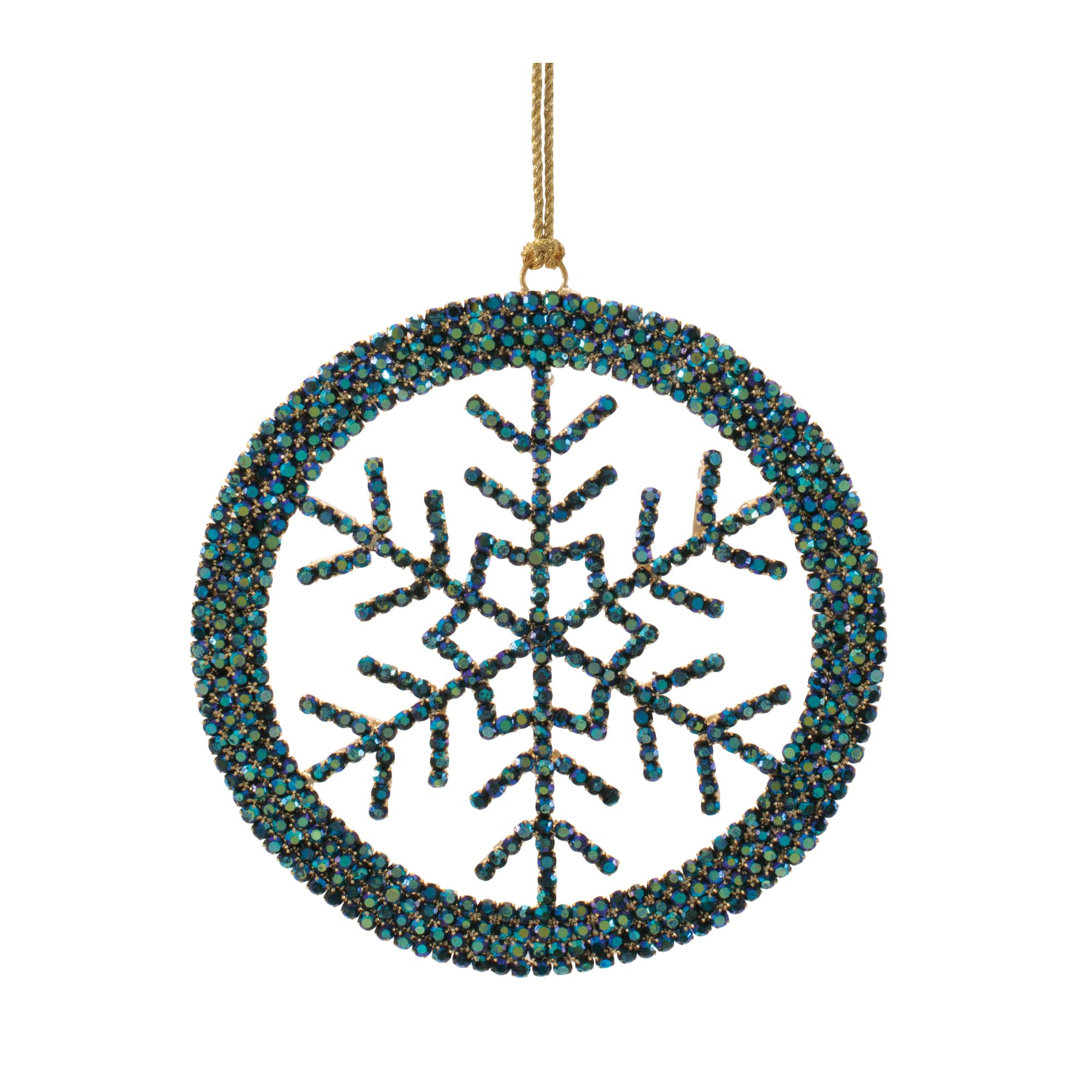 Melrose 4.25" Green & Blue Snowflake Ornaments, 6ct.
