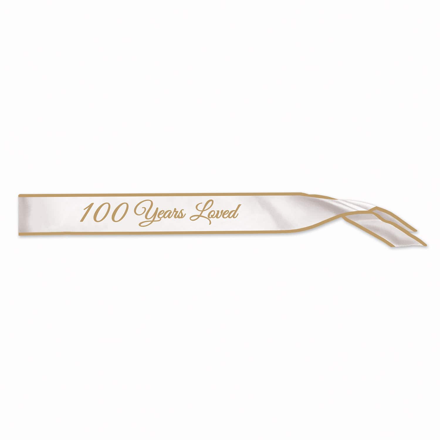 Beistle 33" x 4" 100 Years Loved Satin Sashes, 2ct.