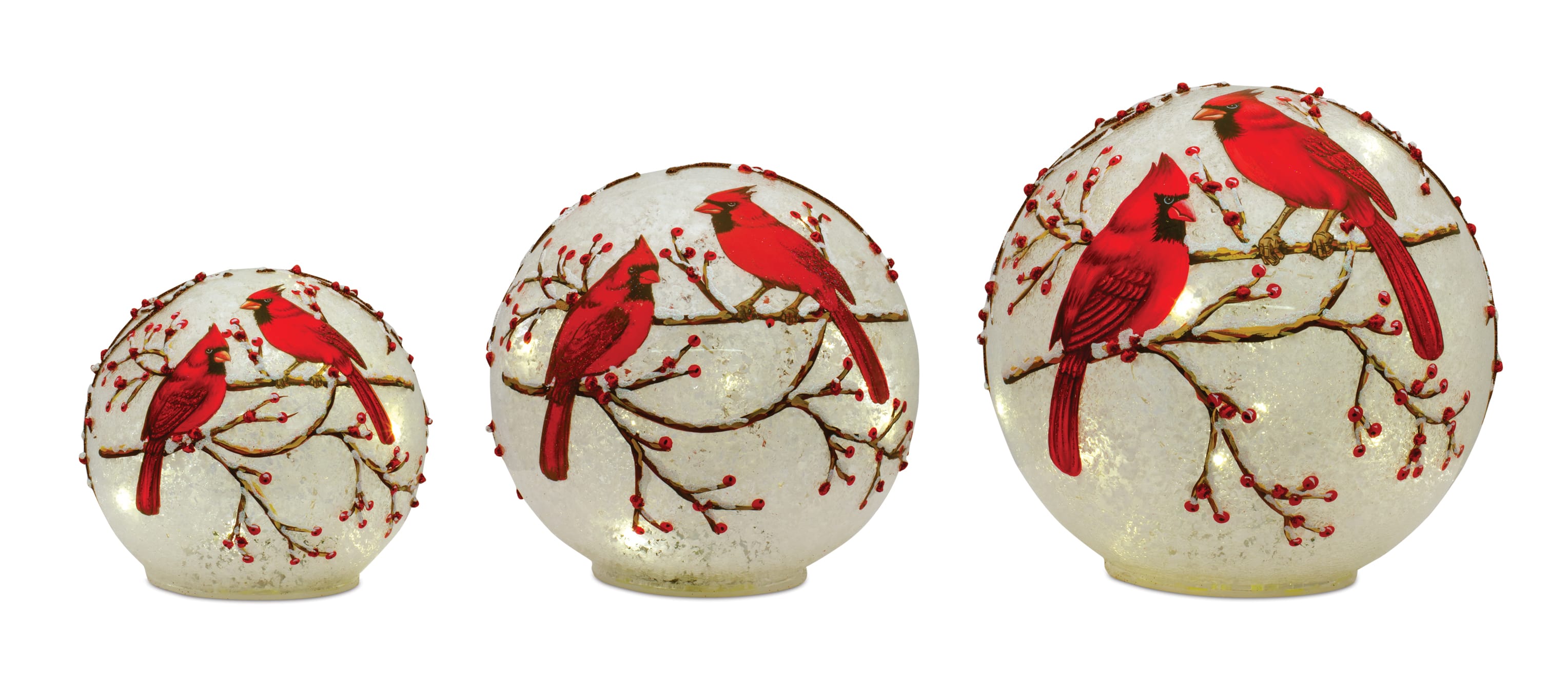 Cardinal LED Glass Globe Set, 4.5", 6" & 7"