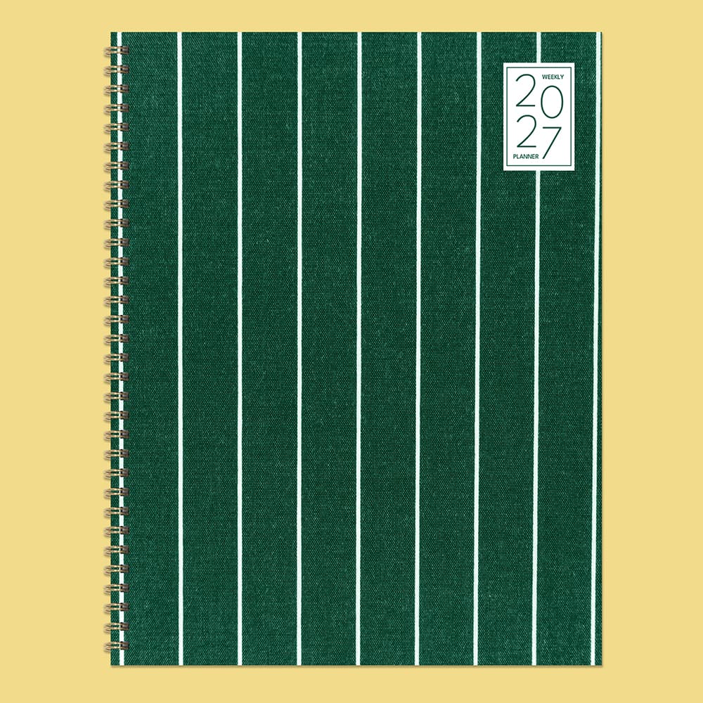 2027 On the Green Stripe Large Weekly Monthly Planner