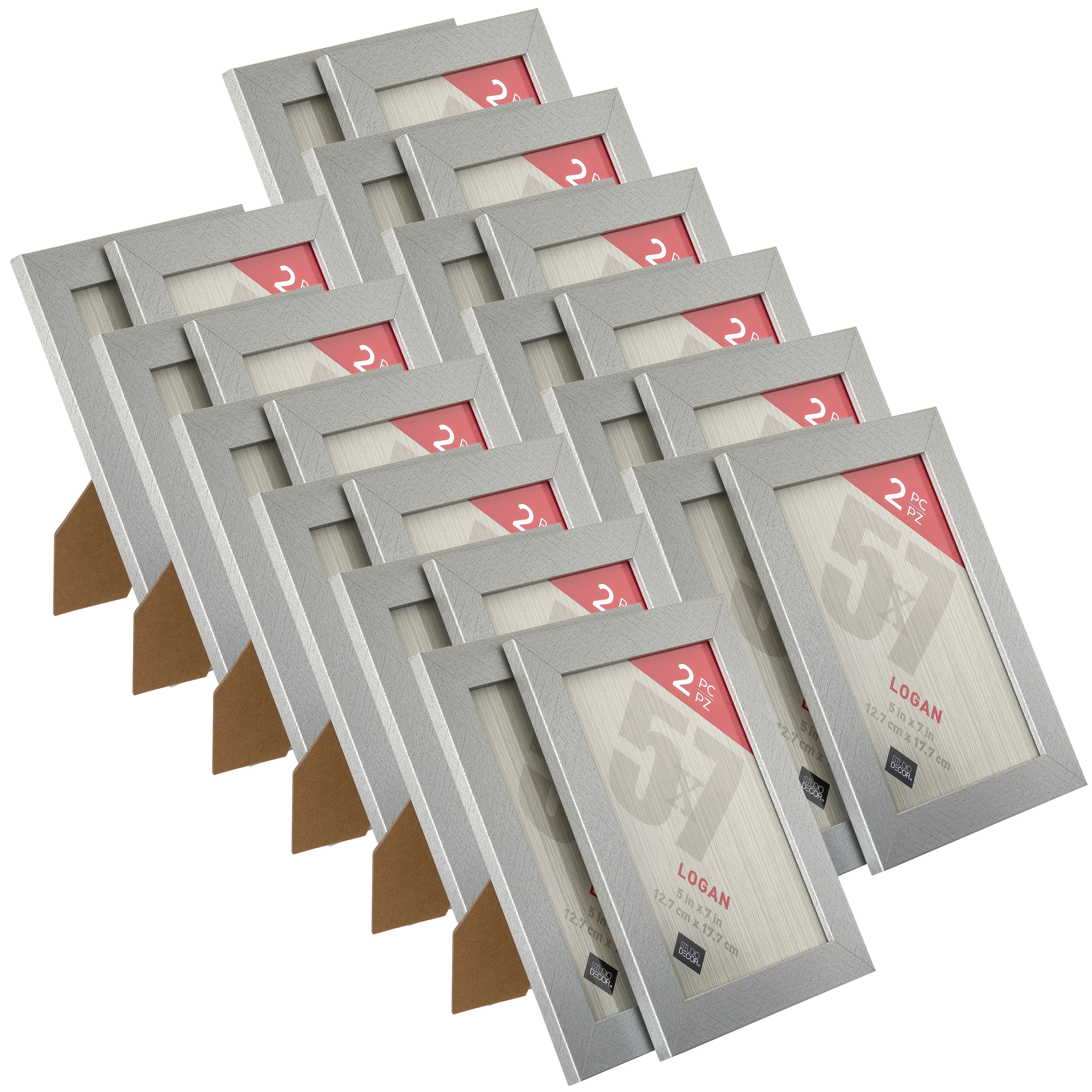 12 Packs: 2 ct. (24 total) Silver Tabletop Frames, Logan by Studio Décor®