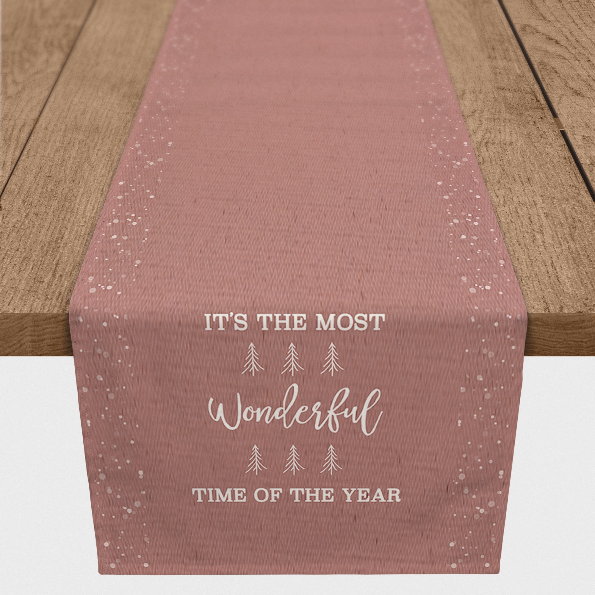 It's the Most Wonderful Time of the Year Red 16" x 72" Cotton Twill Runner