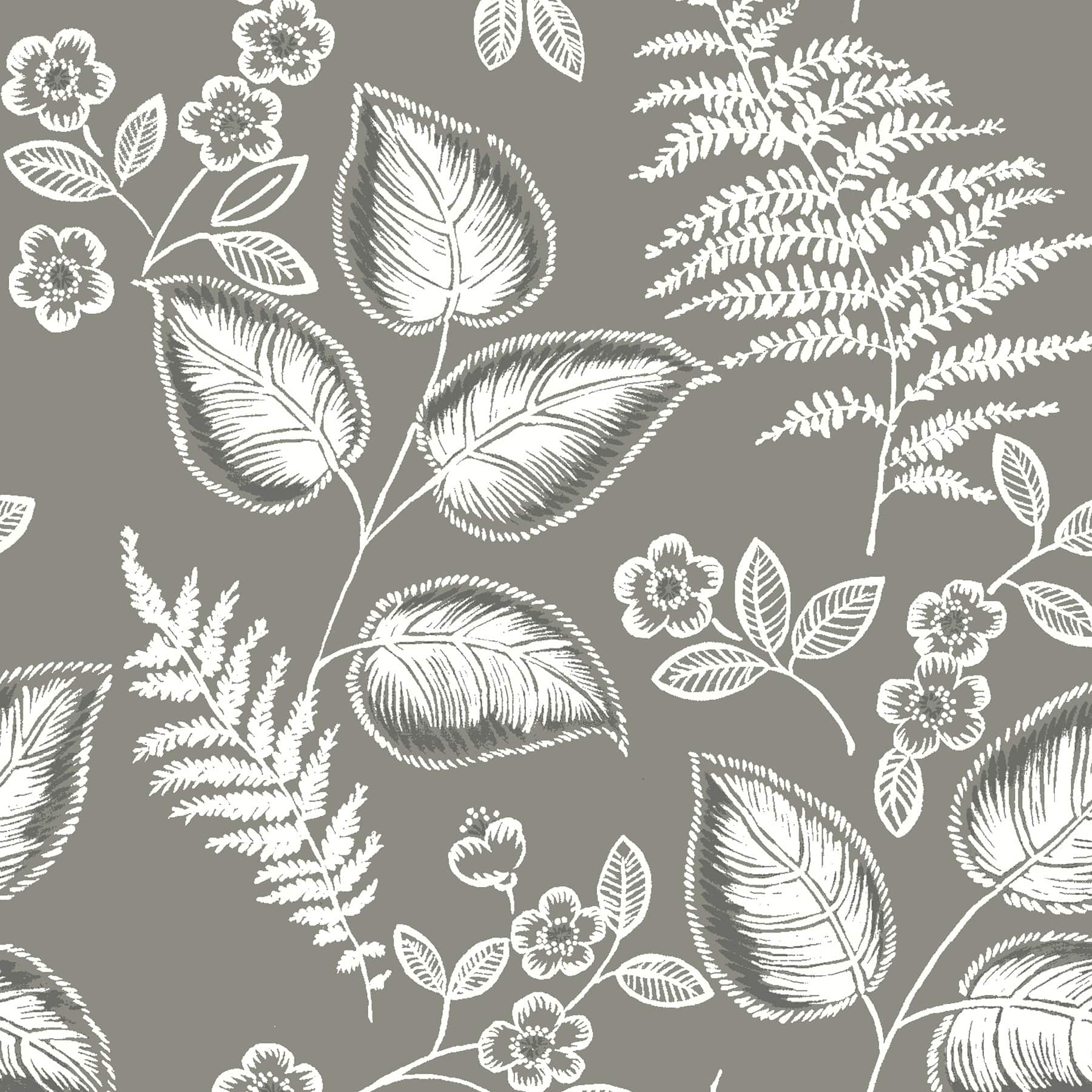 NuWallpaper Gray Foliage Peel & Stick Wallpaper