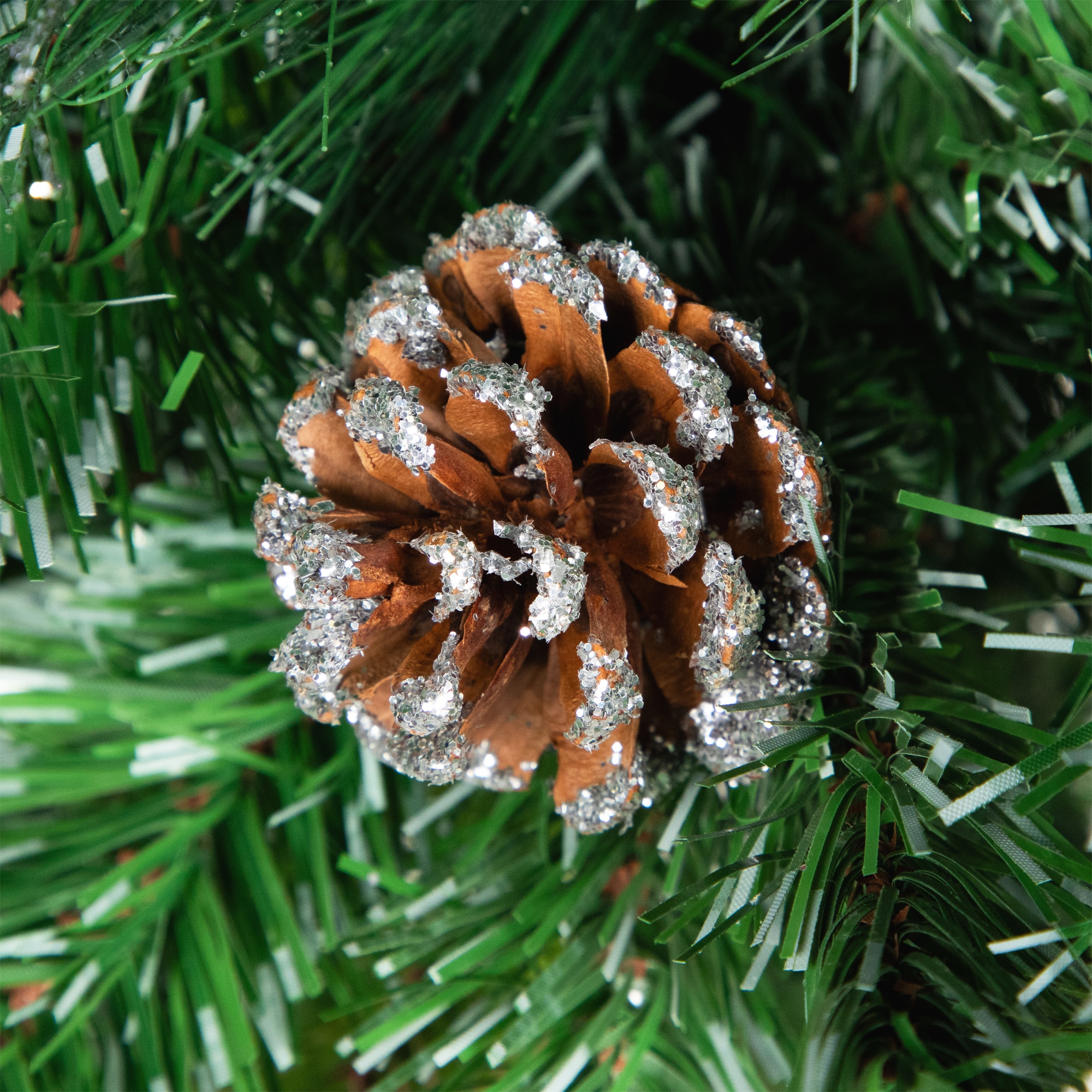 3ft. Unlit Two Tone Buckeye Glitter Pine Artificial Christmas Tree