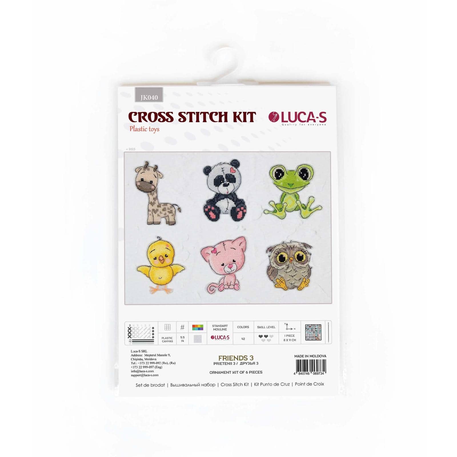 Luca-S Friends Plastic Canvas Counted Cross Stitch Kit