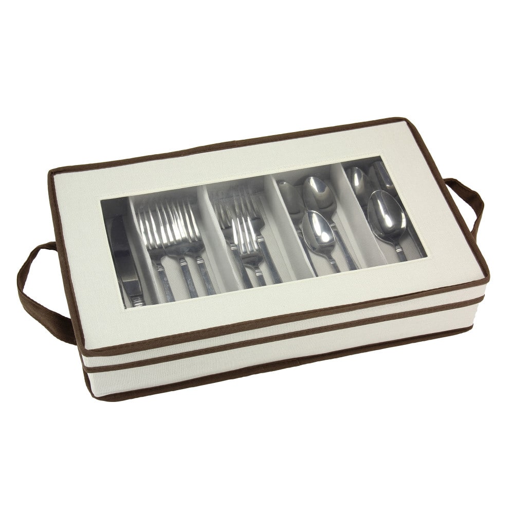 Household Essentials 19" Windowed Flatware Storage Chest