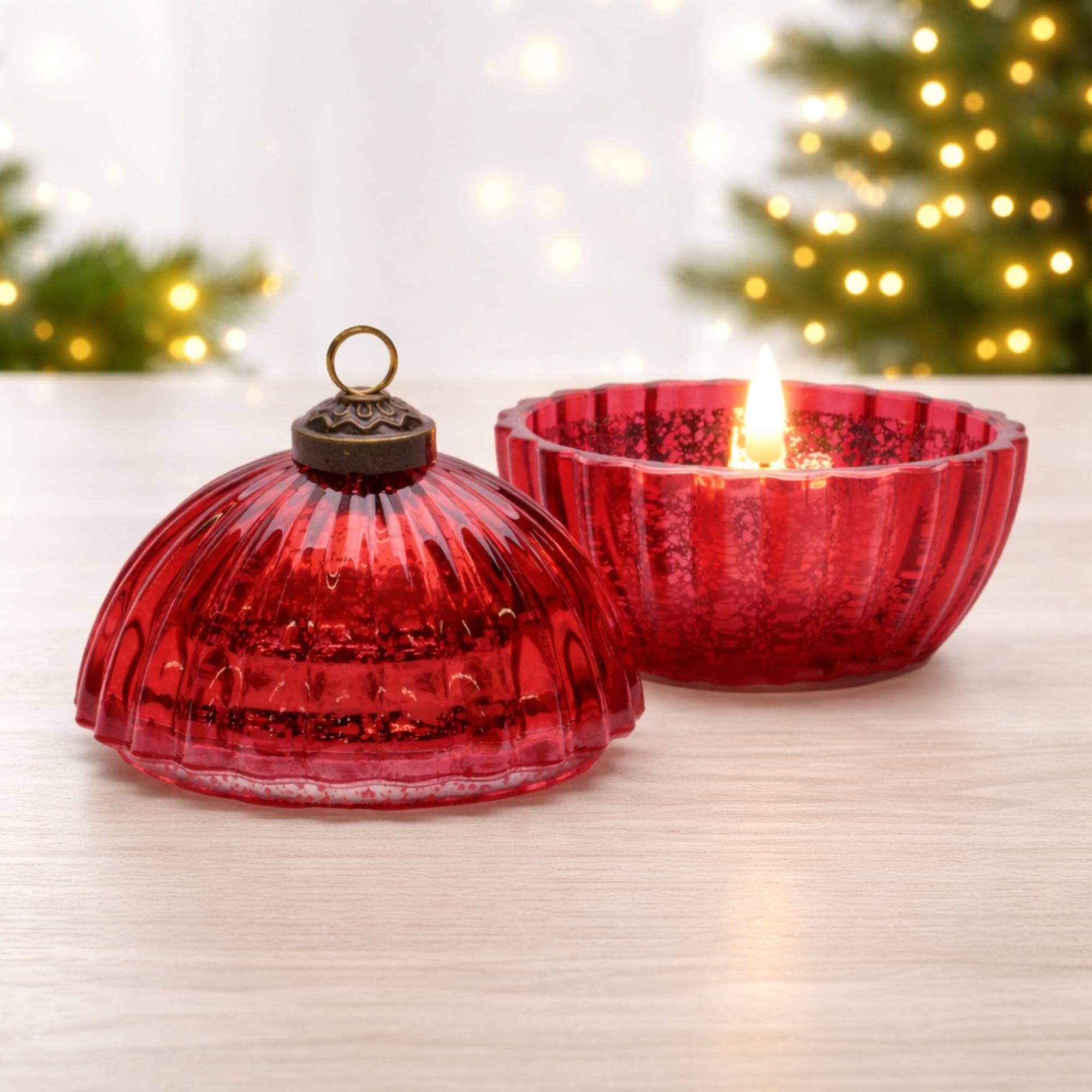Melrose 4.25" LED Glass Ornament Candle