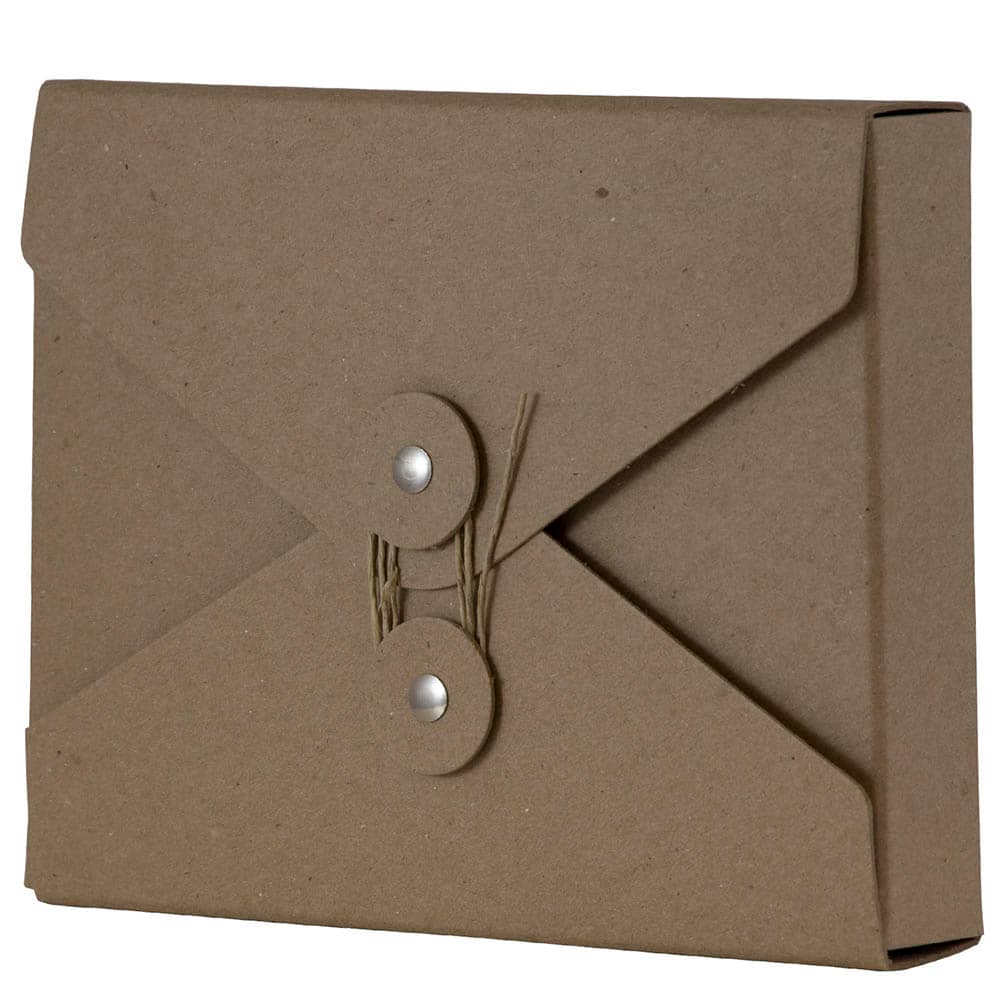JAM Paper Brown Kraft Button & String Tie Closure Portfolio, 5.25" x 6.75"