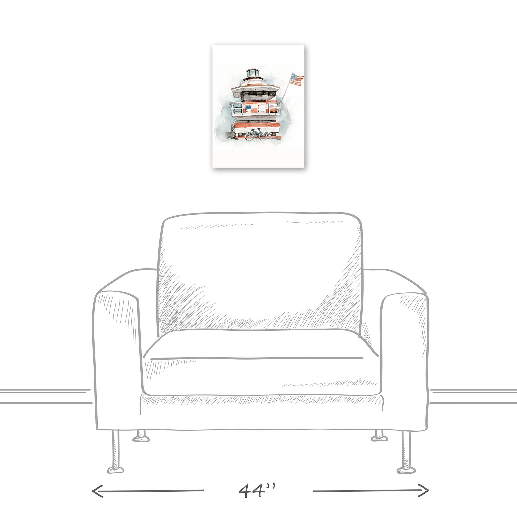 Life Guard Station 12" x 16" Canvas Wall Art