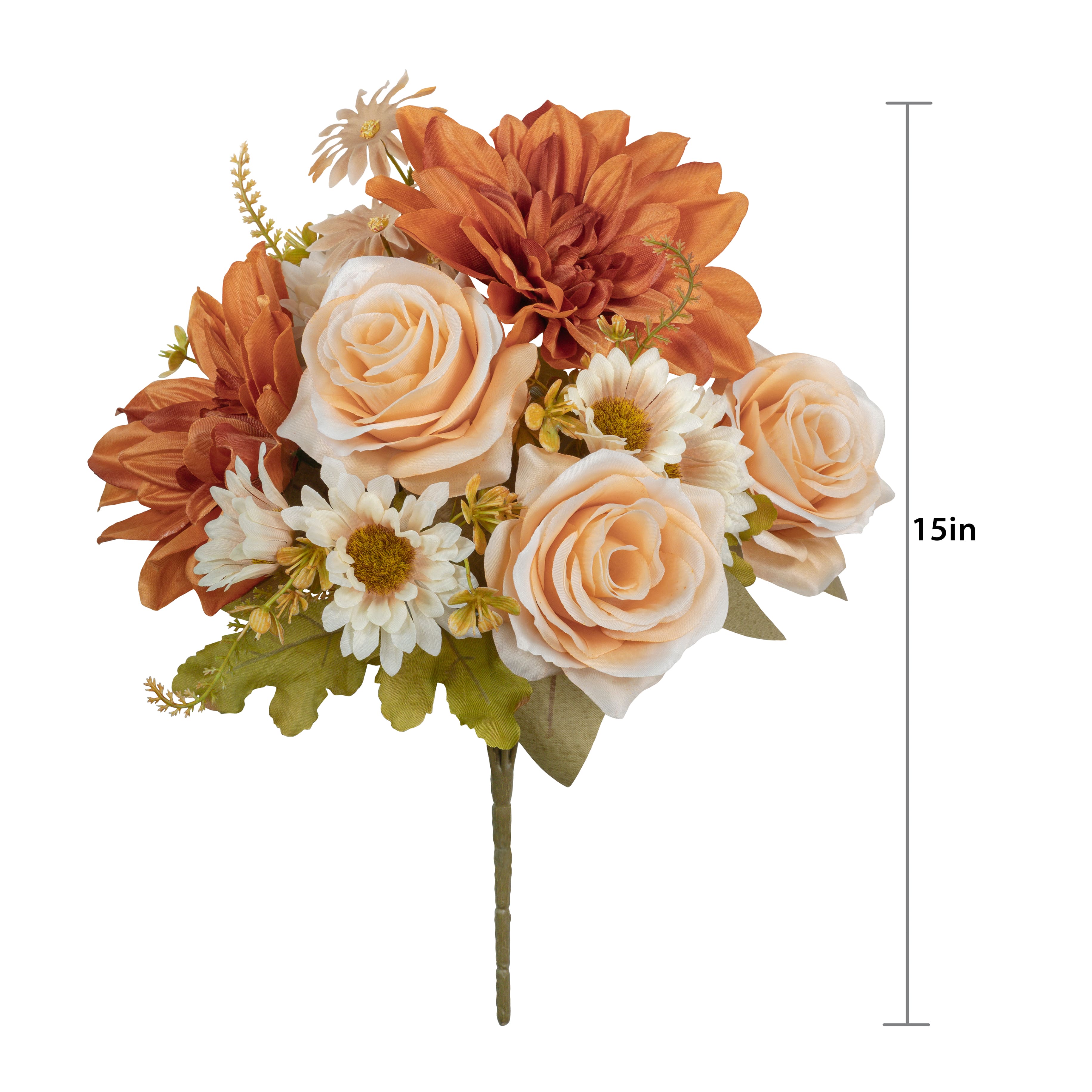 15" Cream Rose & Tan Dahlia Mix Bush by Ashland®