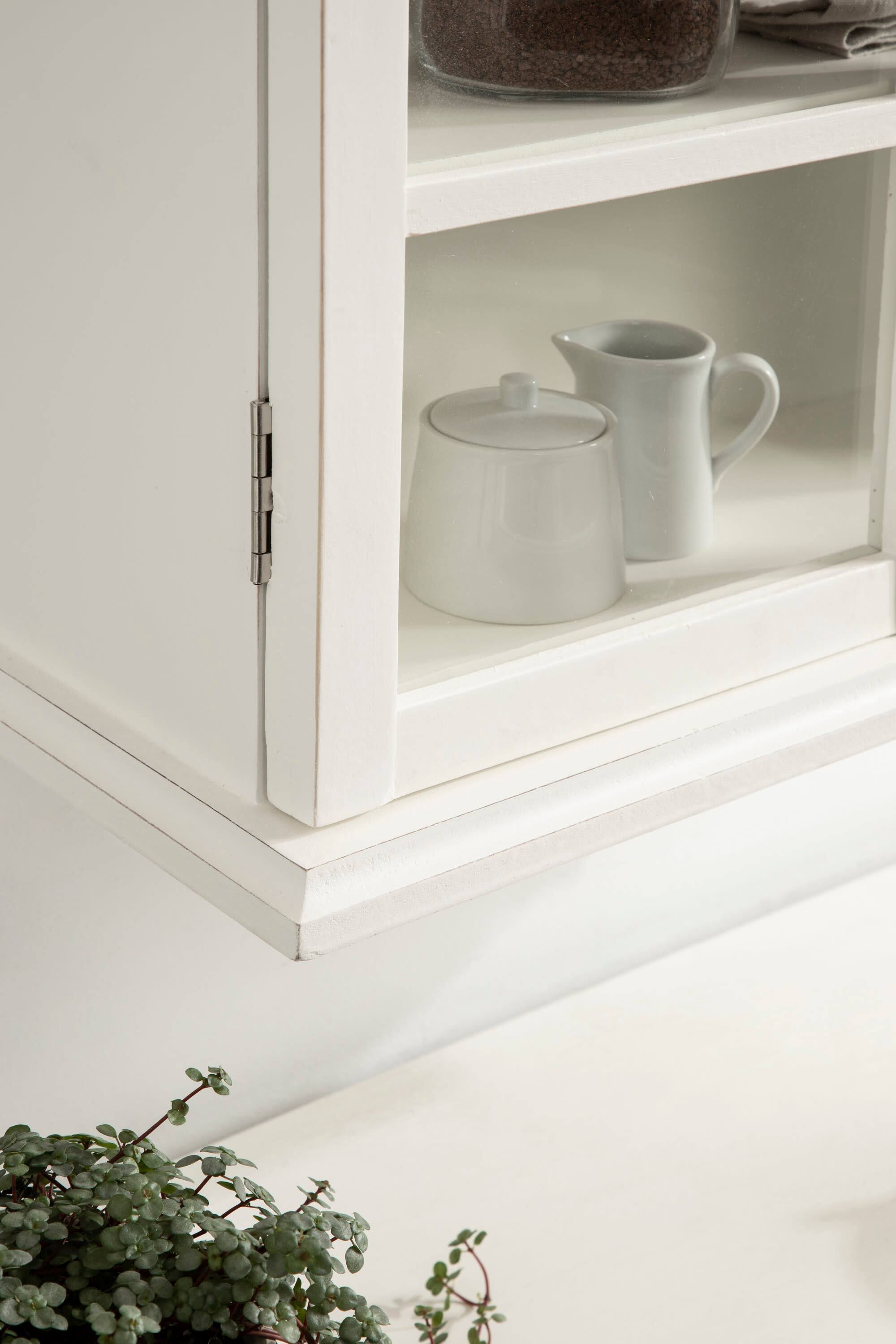 Kate and Laurel White Walsted Decorative Wood Arch Cabinet