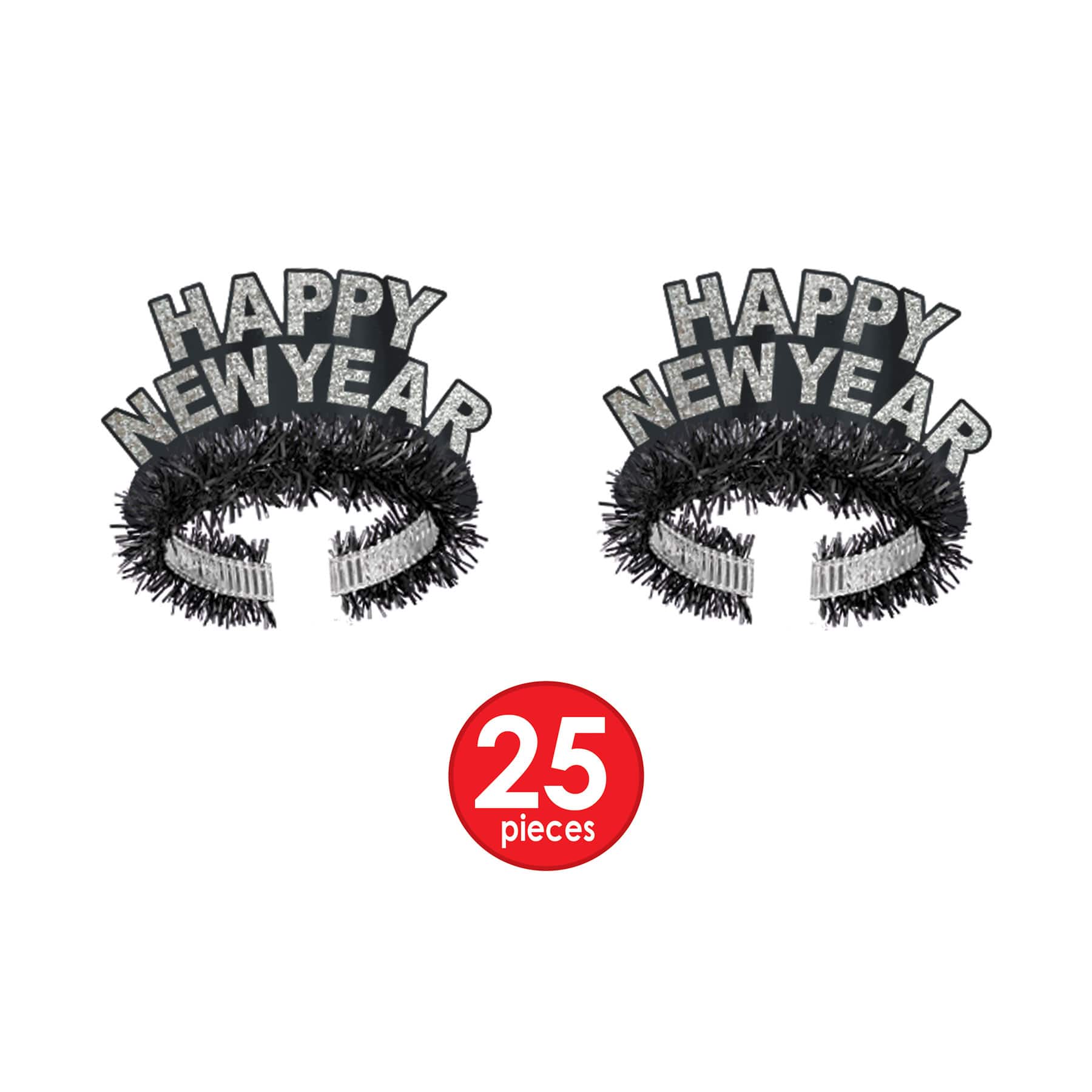 Beistle Black & Silver New Year Tie Party Favor Kit for 50