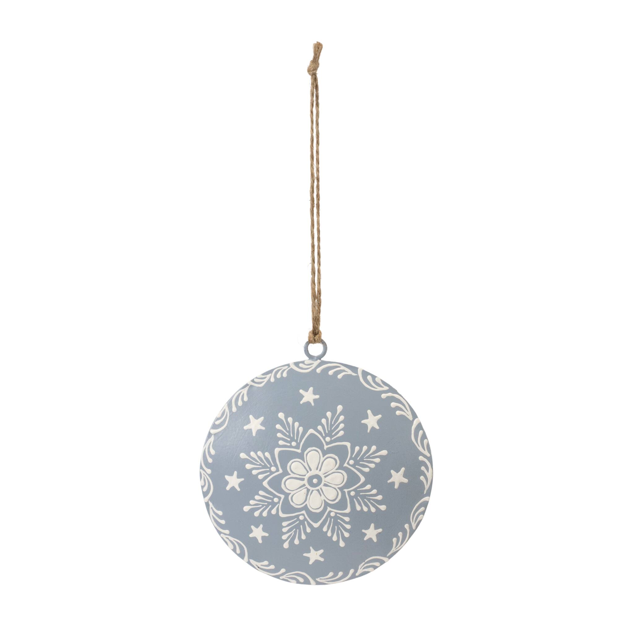 4.5" Metal Snowflake Disc Ornaments, 12ct.