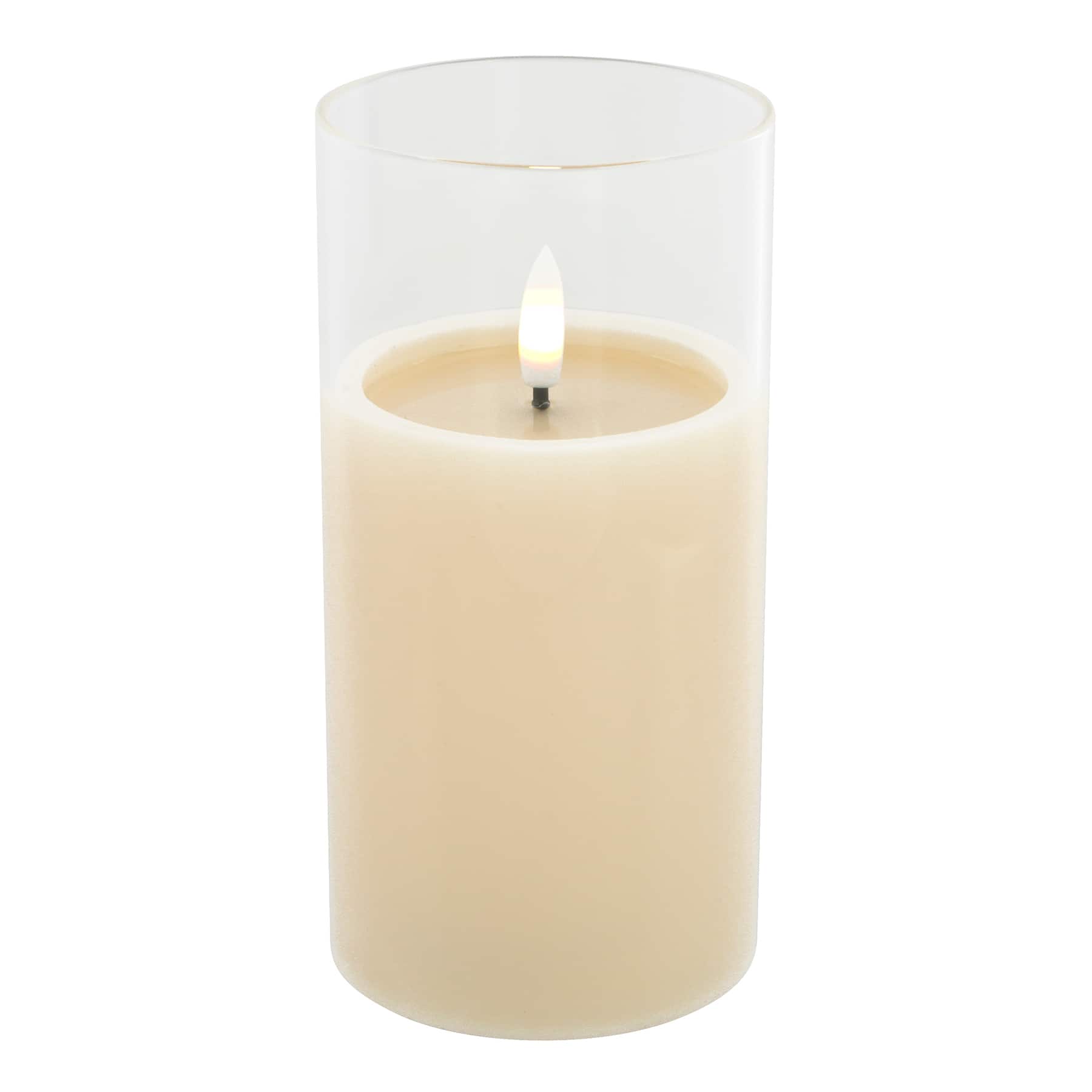 3" x 6" LED Glass Wax Flickering Candle by Ashland